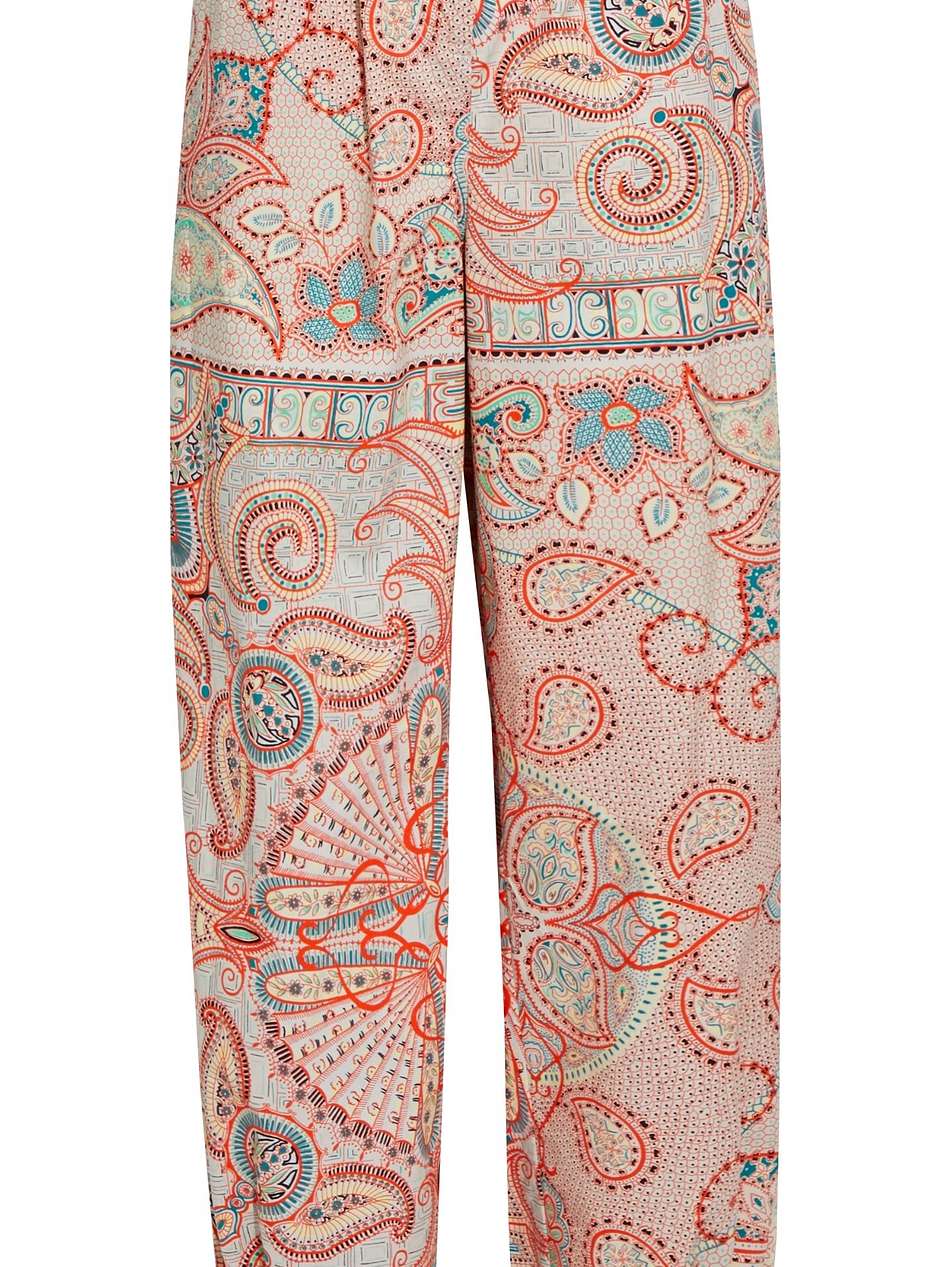 tasseled printed cotton-broadcloth tapered pants
