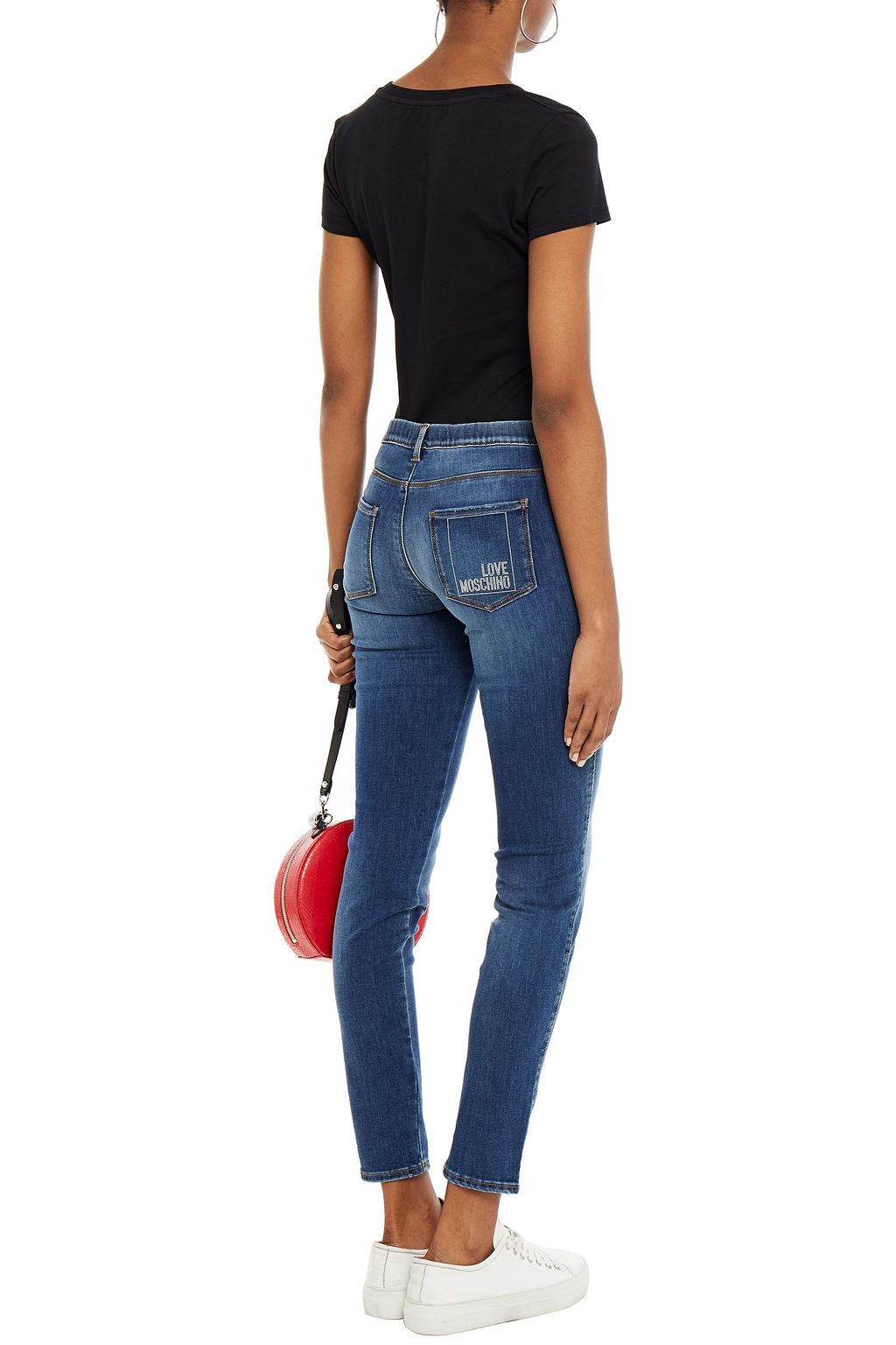 LOVE MOSCHINO Embellished mid-rise skinny jeans