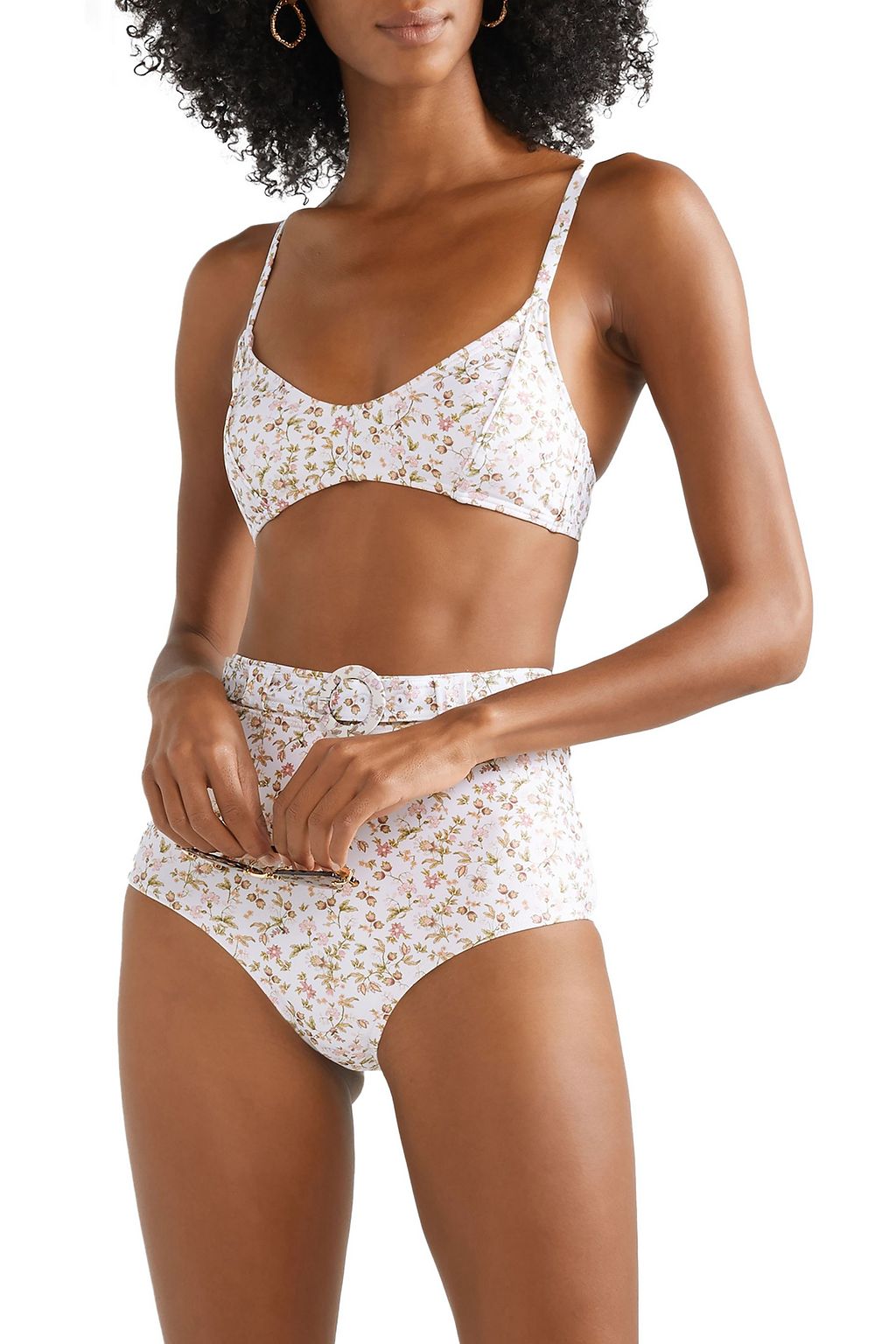 PEONY SWIMWEAR Floral-print bikini top
