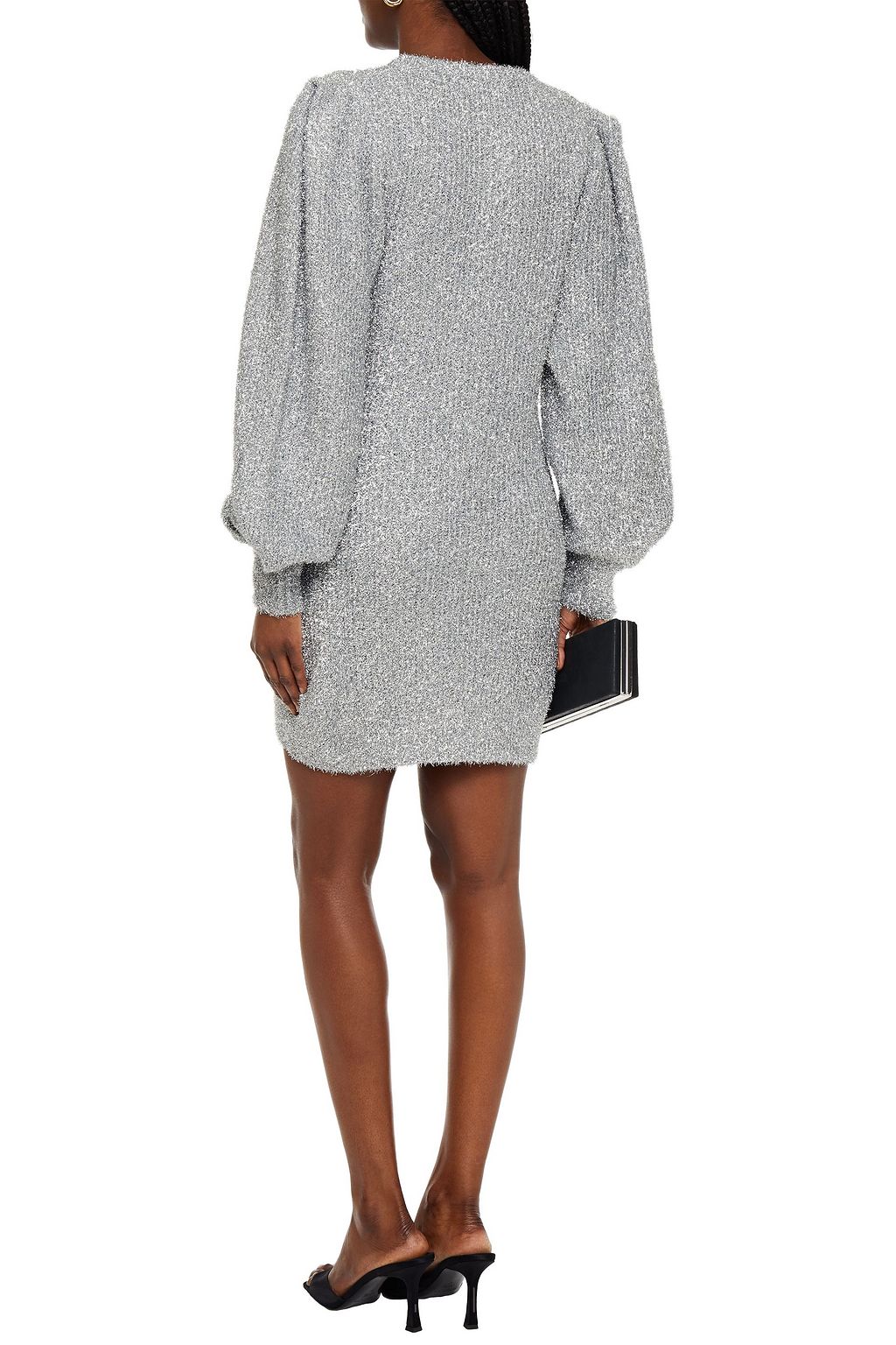 RONNY KOBO Sisilia gathered metallic tinsel mini dress