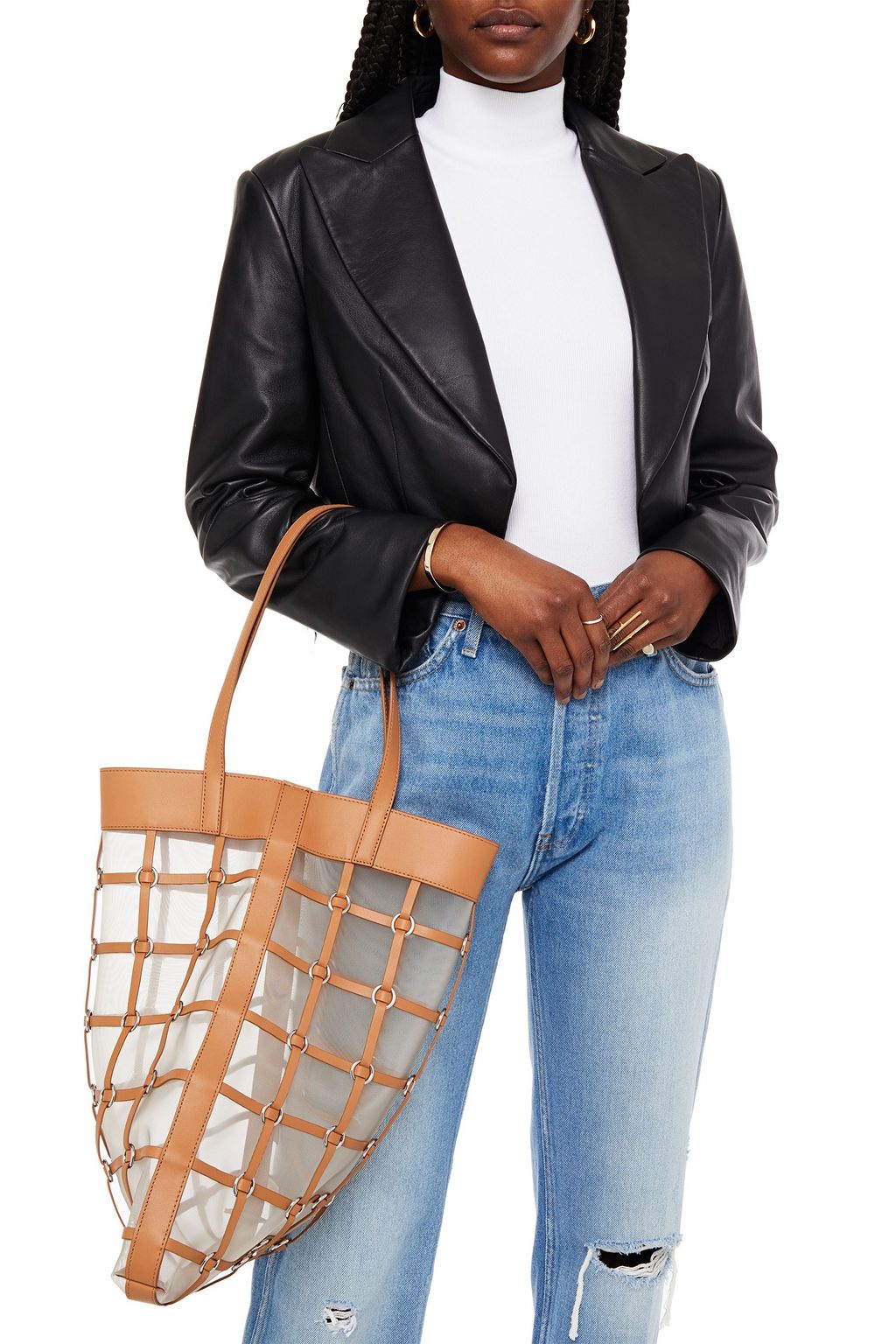 3.1 PHILLIP LIM Billie medium embellished mesh and leather tote