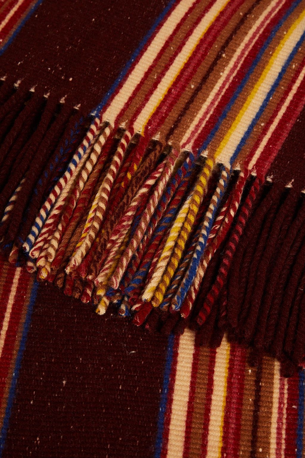 CHLOÉ Fringed striped Donegal cashmere and silk-blend wrap