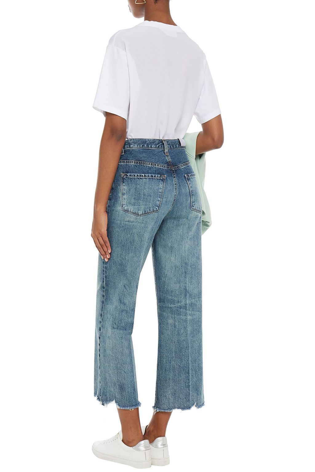 J BRAND Joan cropped distressed high-rise wide-leg jeans