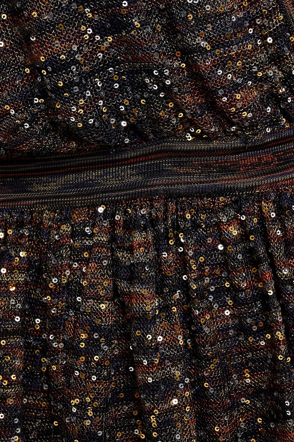 MISSONI Wrap-effect sequined crochet-knit mini dress