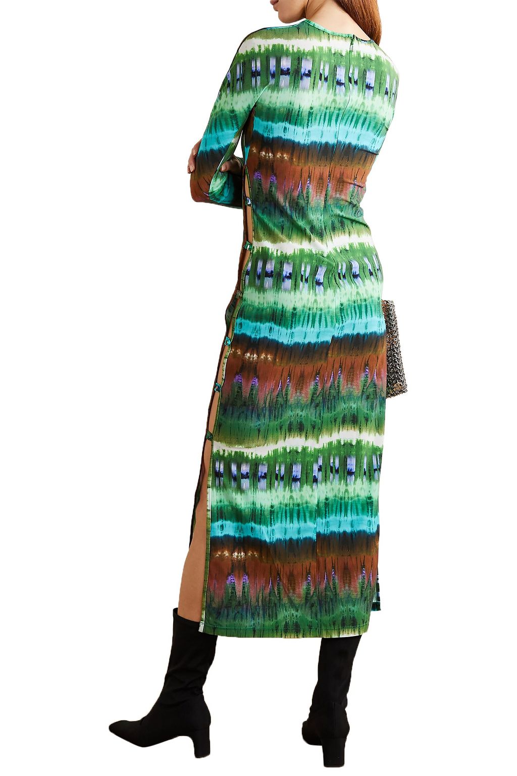 MARCIA Tchikiboum cutout tie-dyed stretch-jersey midi dress