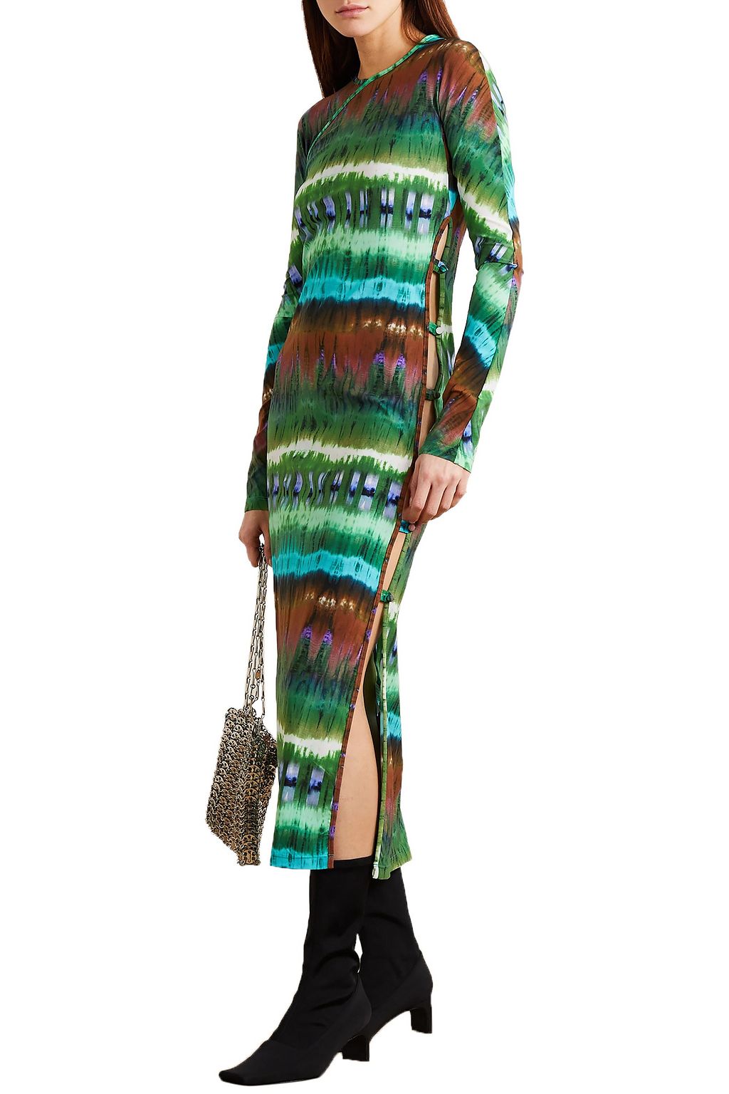 MARCIA Tchikiboum cutout tie-dyed stretch-jersey midi dress