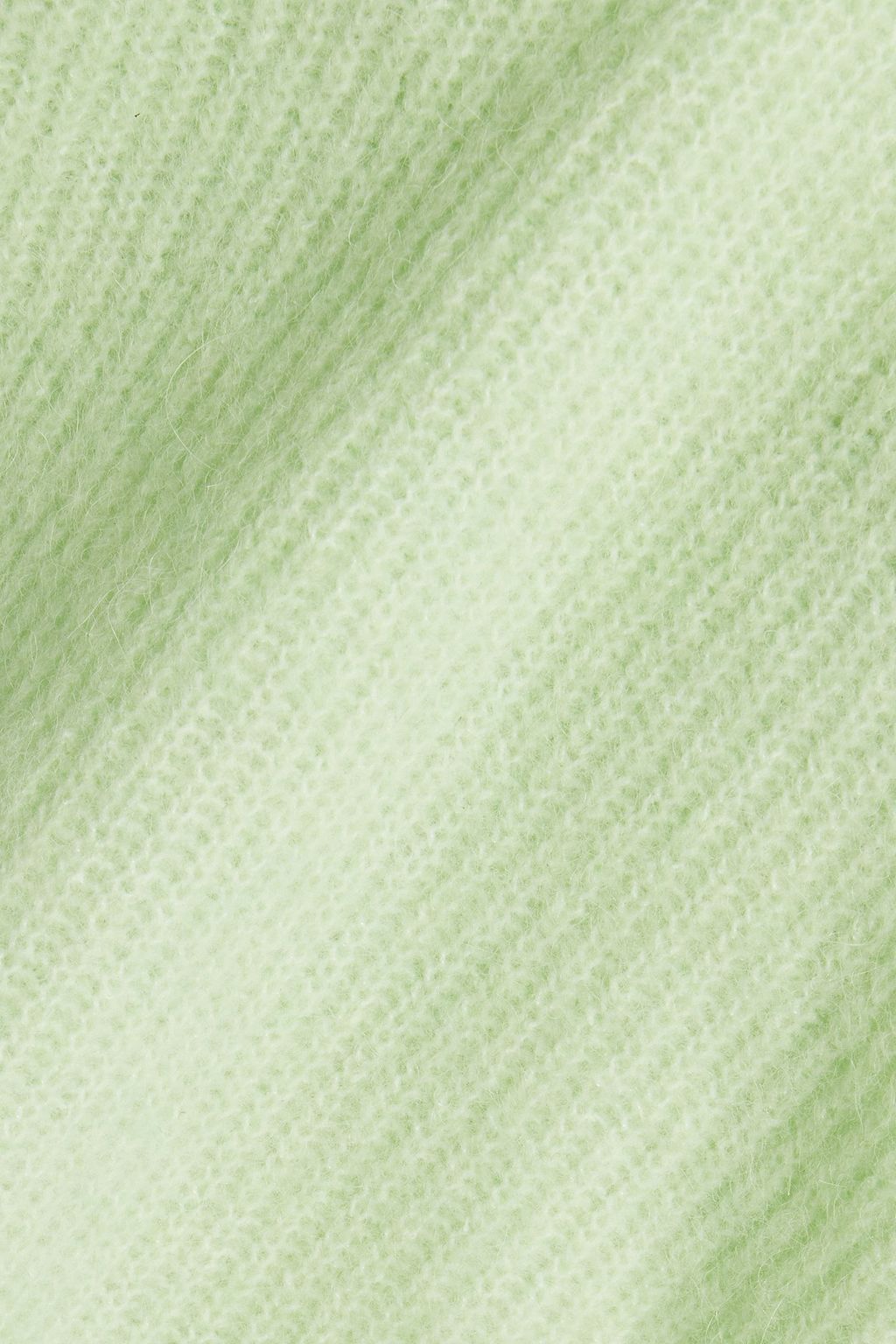 GANNI Gathered brushed ribbed-knit sweater