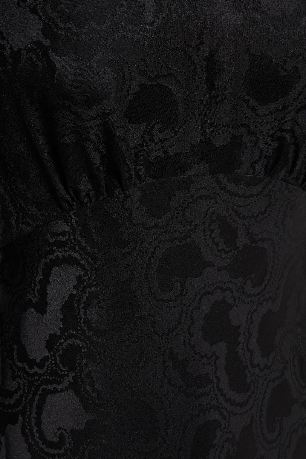 SALONI Alena gathered silk-jacquard midi dress