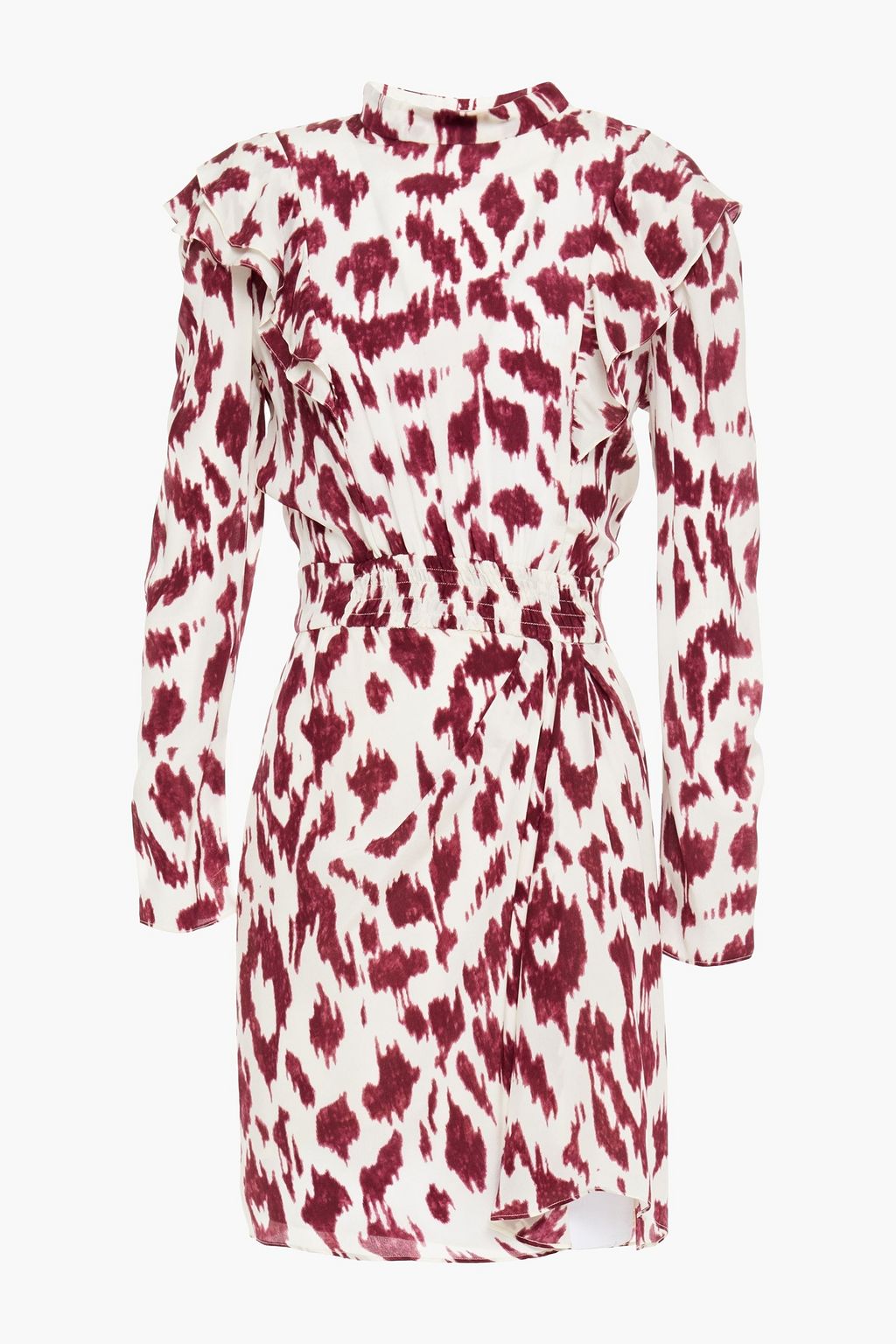 Ecru Pleated printed silk crepe de chine mini dress | Sale up to 70% off |  THE OUTNET | ISABEL MARANT ÉTOILE | THE OUTNET