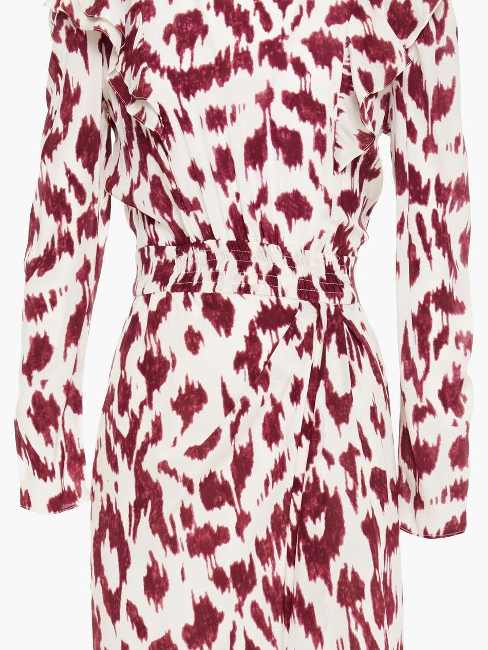 yoana ruffled printed silk crepe de chine mini dress