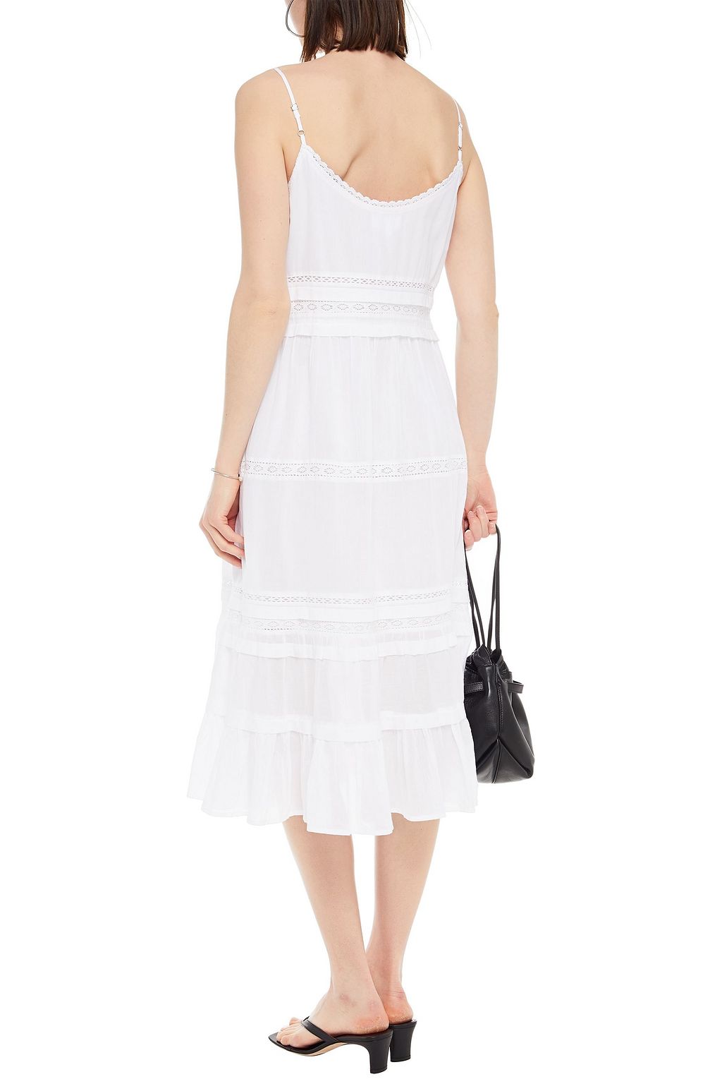 VELVET BY GRAHAM & SPENCER Zuly pintucked cotton-voile midi dress