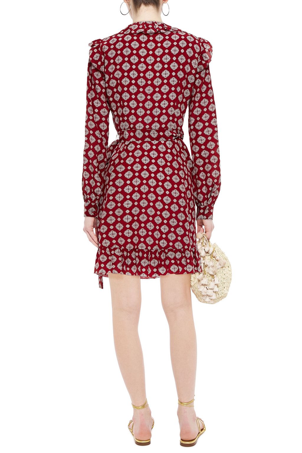MICHAEL MICHAEL KORS Gathered printed silk crepe de chine mini dress