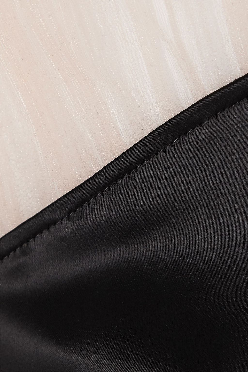 GAUCHERE Pepina pleated mesh and satin turtleneck mini dress