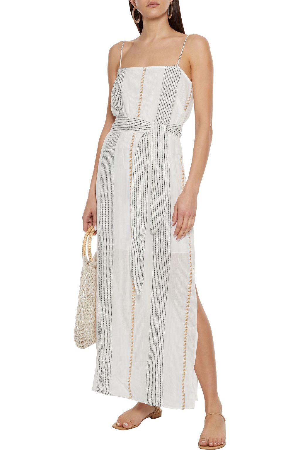VIX PAULA HERMANNY Joana embroidered cotton-gauze maxi dress