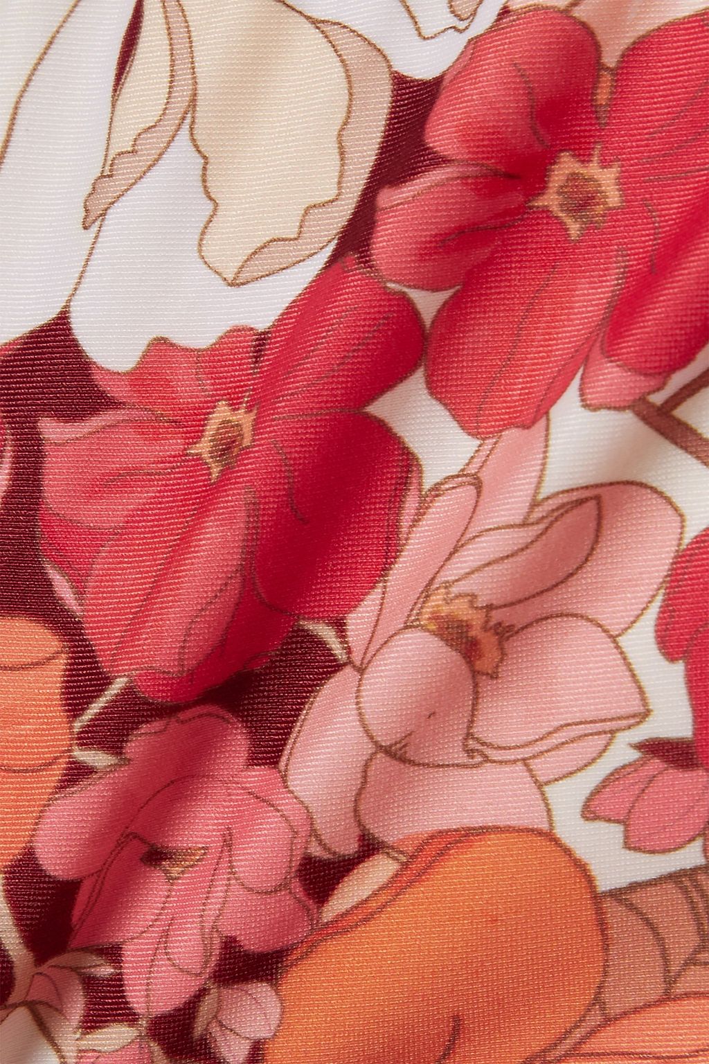 PEONY SWIMWEAR Belted floral-print bikini briefs