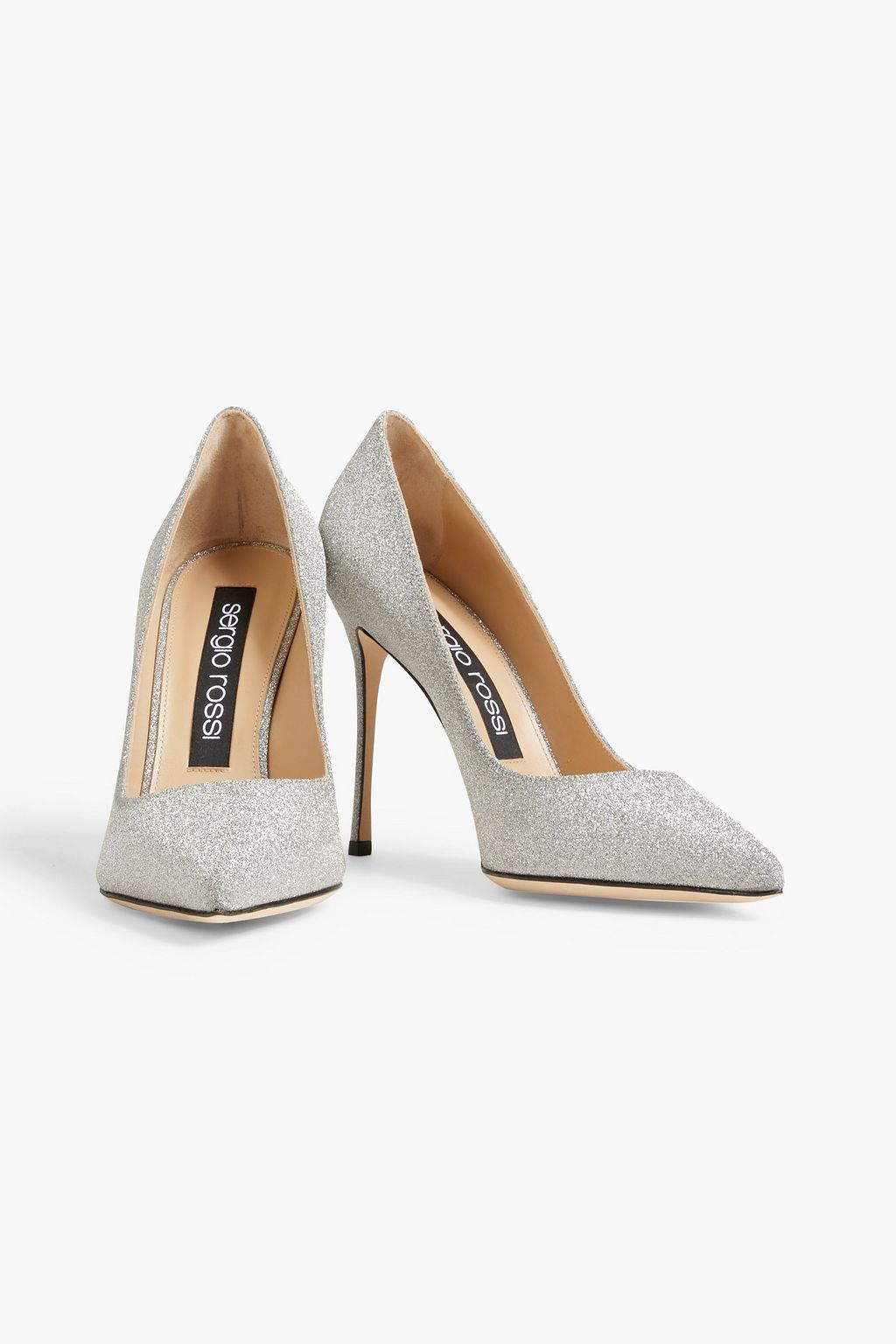 SERGIO ROSSI Glittered woven pumps