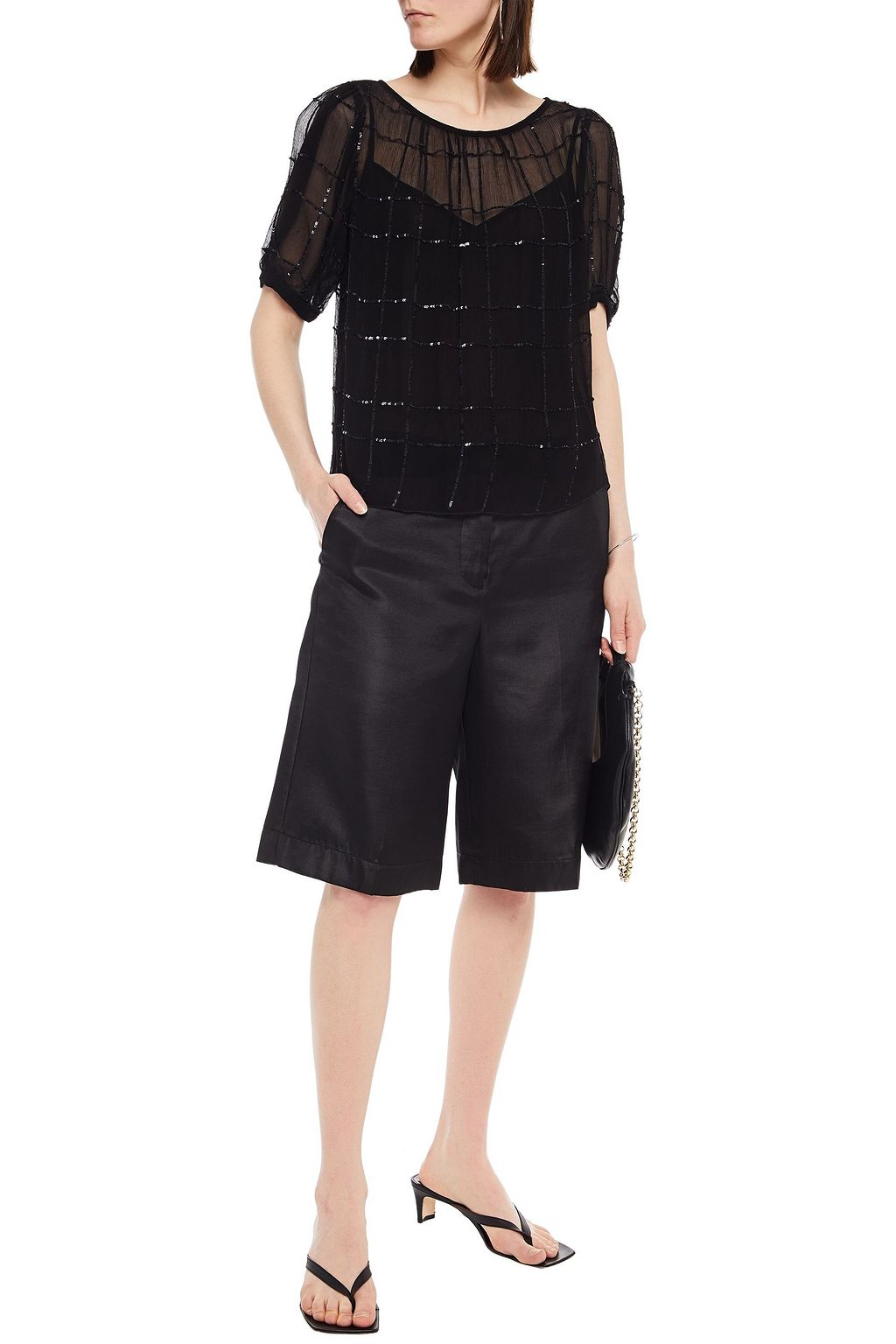VELVET BY GRAHAM & SPENCER Cecelia embellished chiffon top