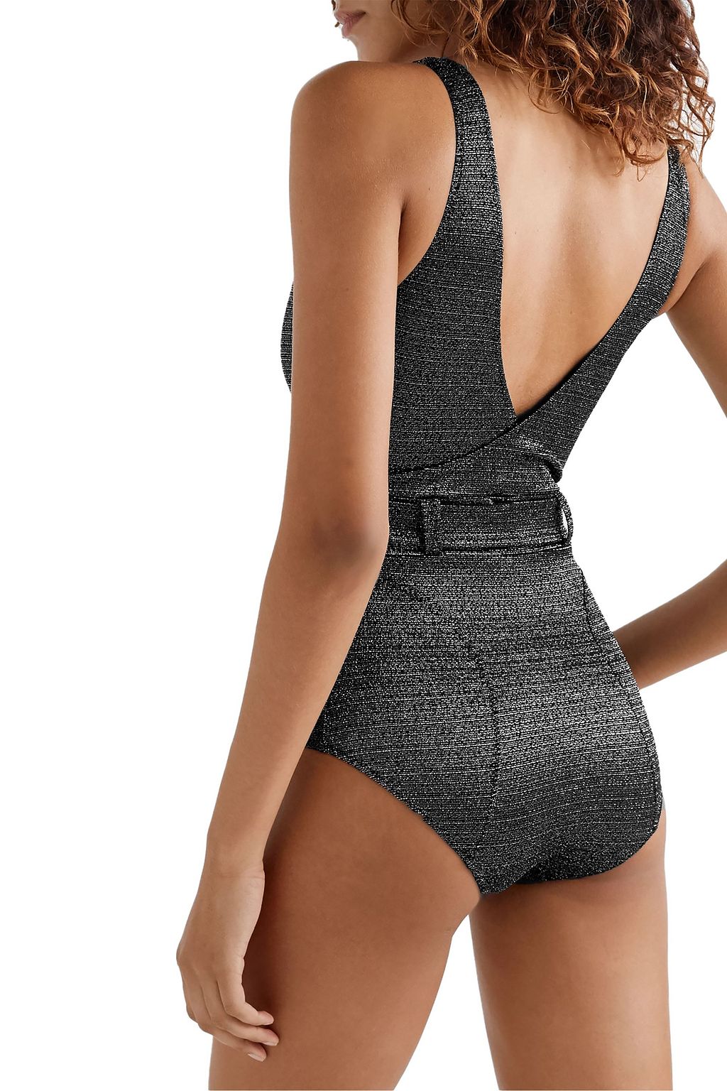 LISA MARIE FERNANDEZ Yasmin belted metallic swimsuit