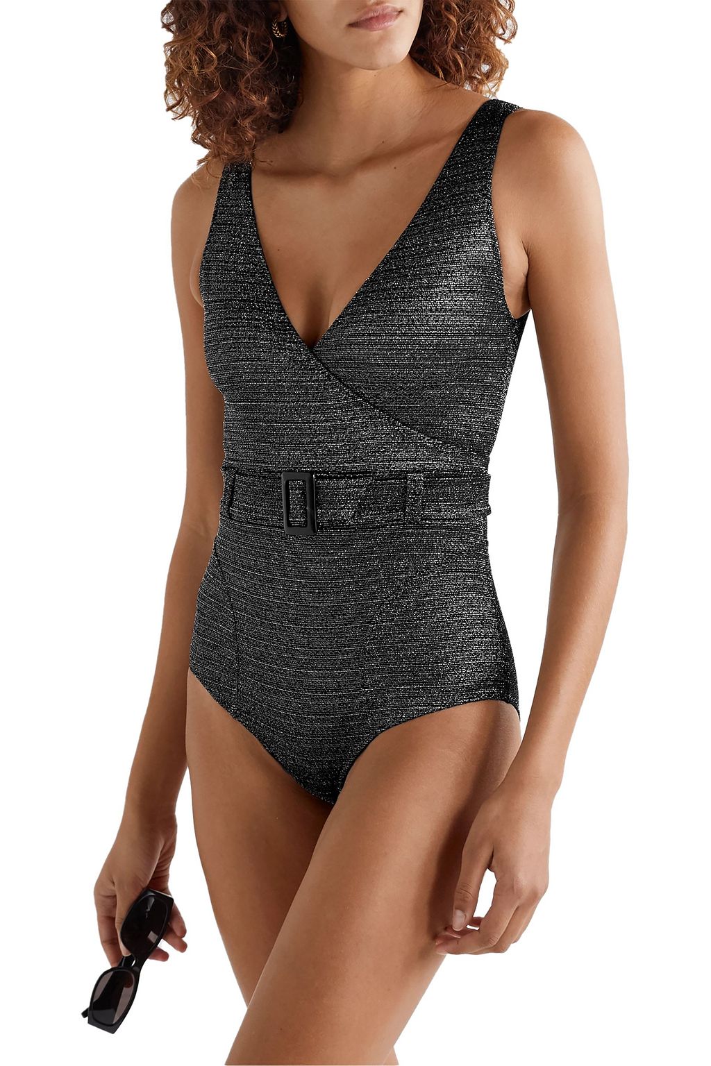 LISA MARIE FERNANDEZ Yasmin belted metallic swimsuit