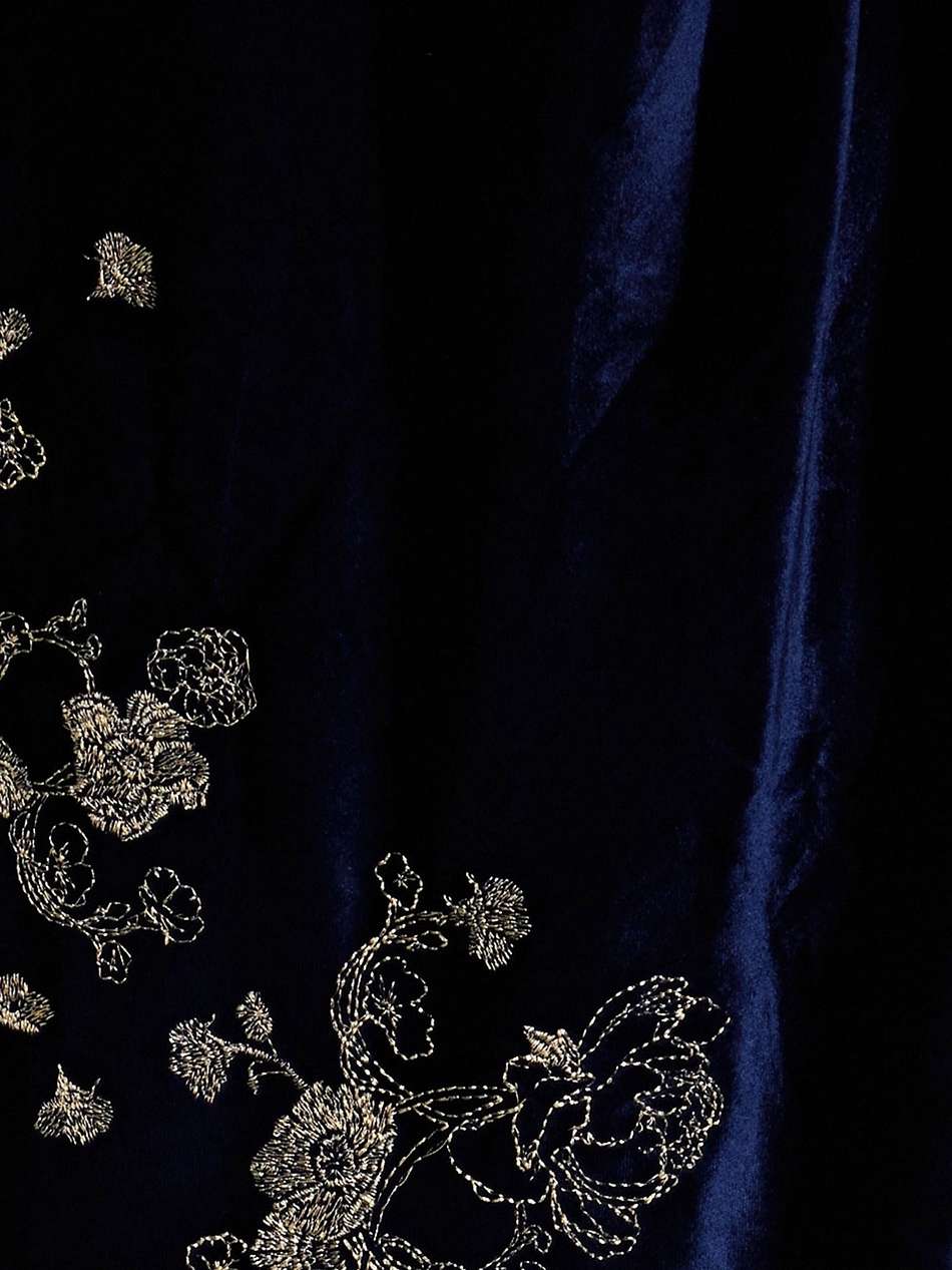 embroidered stretch-velvet gown