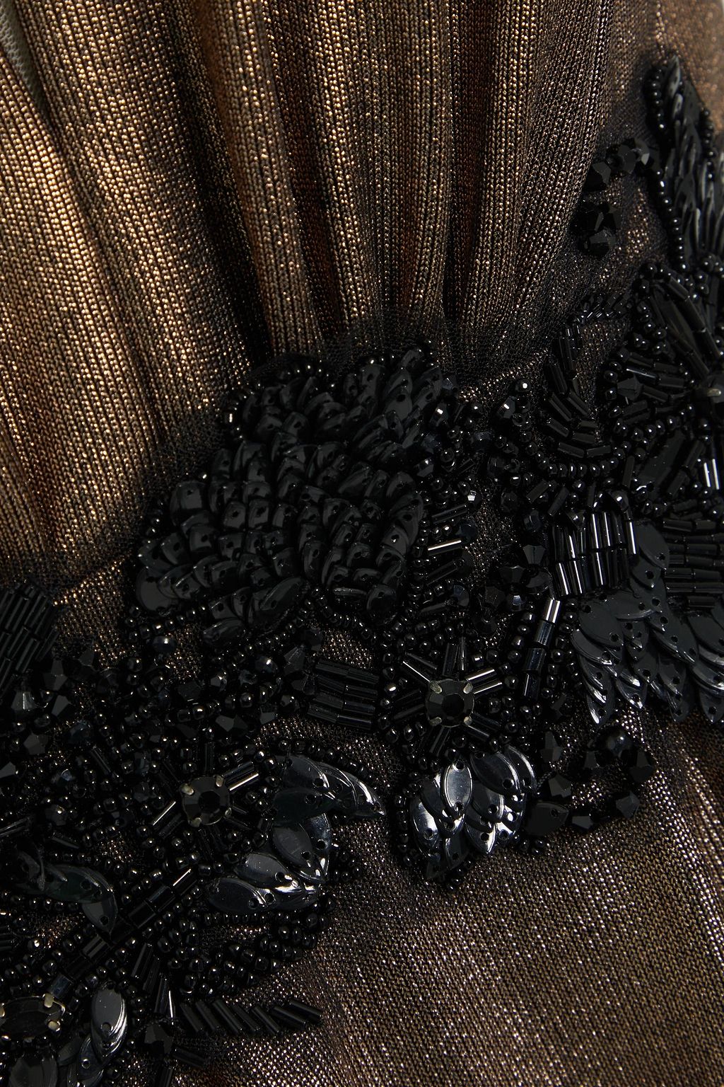 MARCHESA NOTTE Embellished metallic stretch-jersey gown