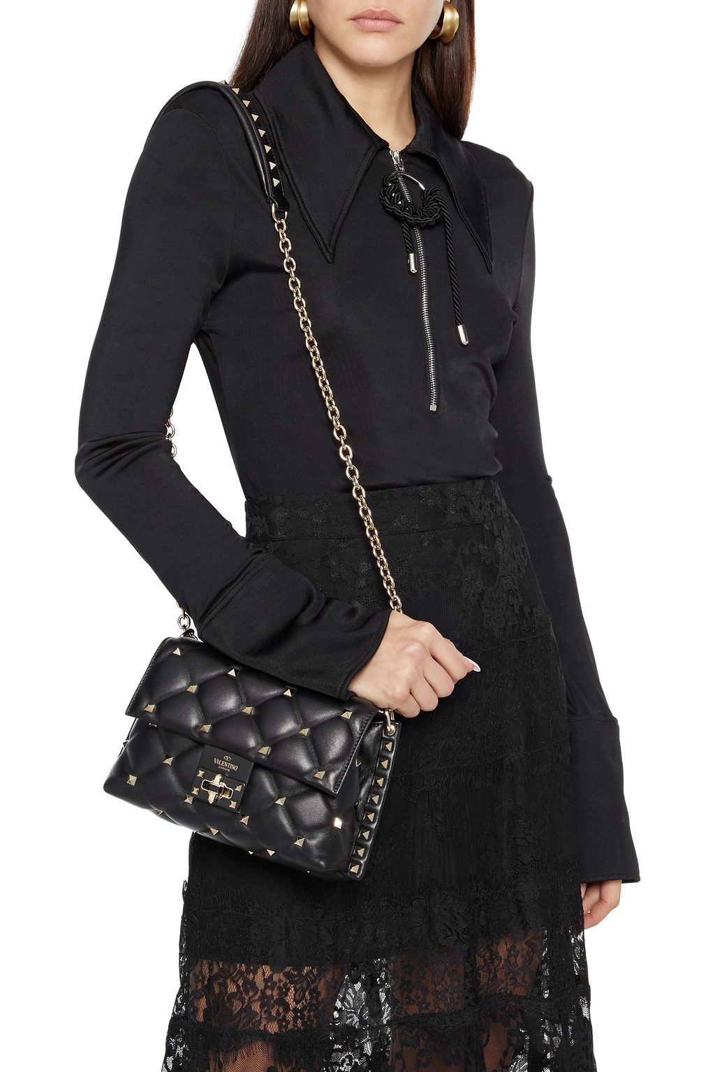 VALENTINO GARAVANI Candystud quilted leather shoulder bag THE