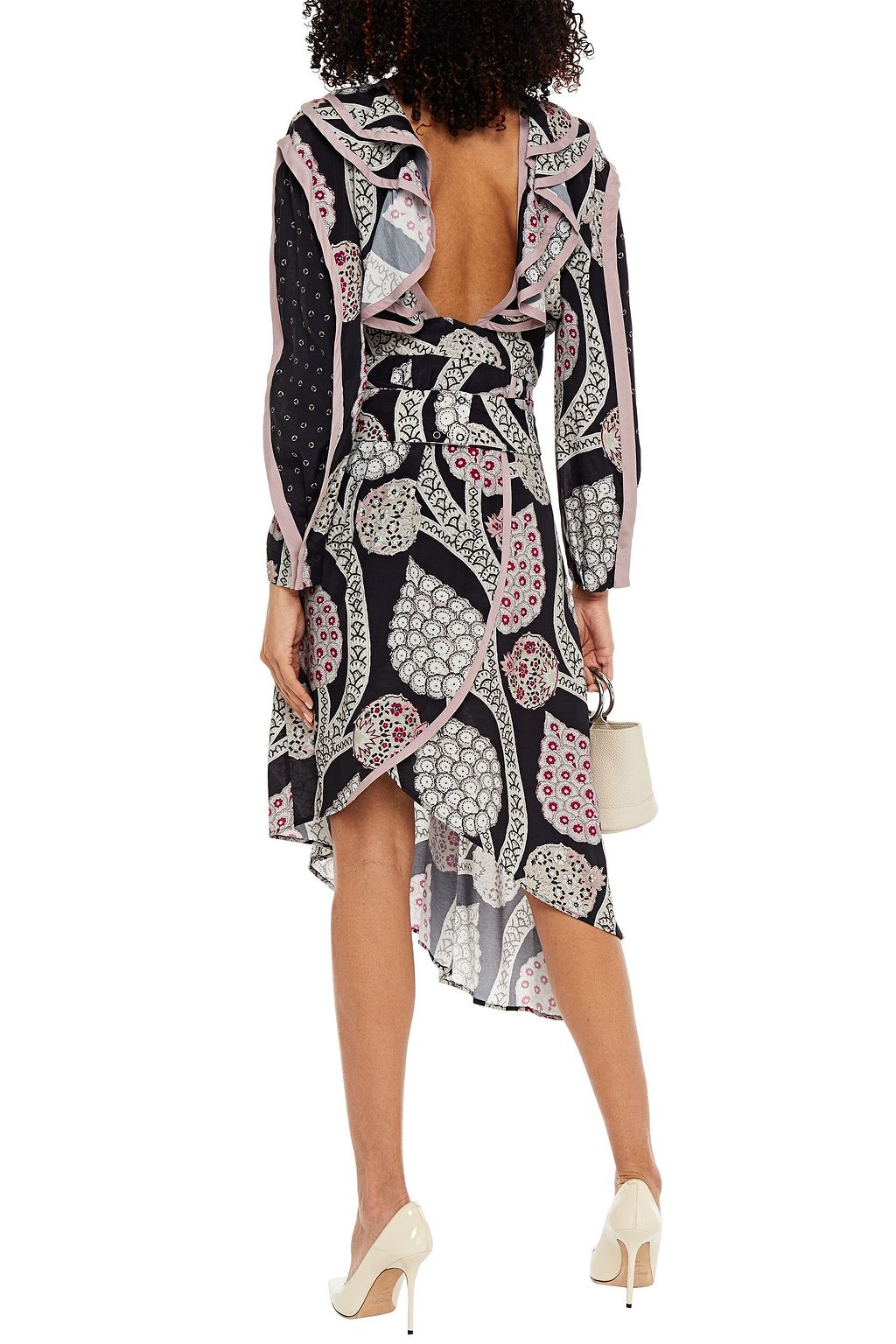 ISABEL MARANT Joella asymmetric ruffled printed woven dress