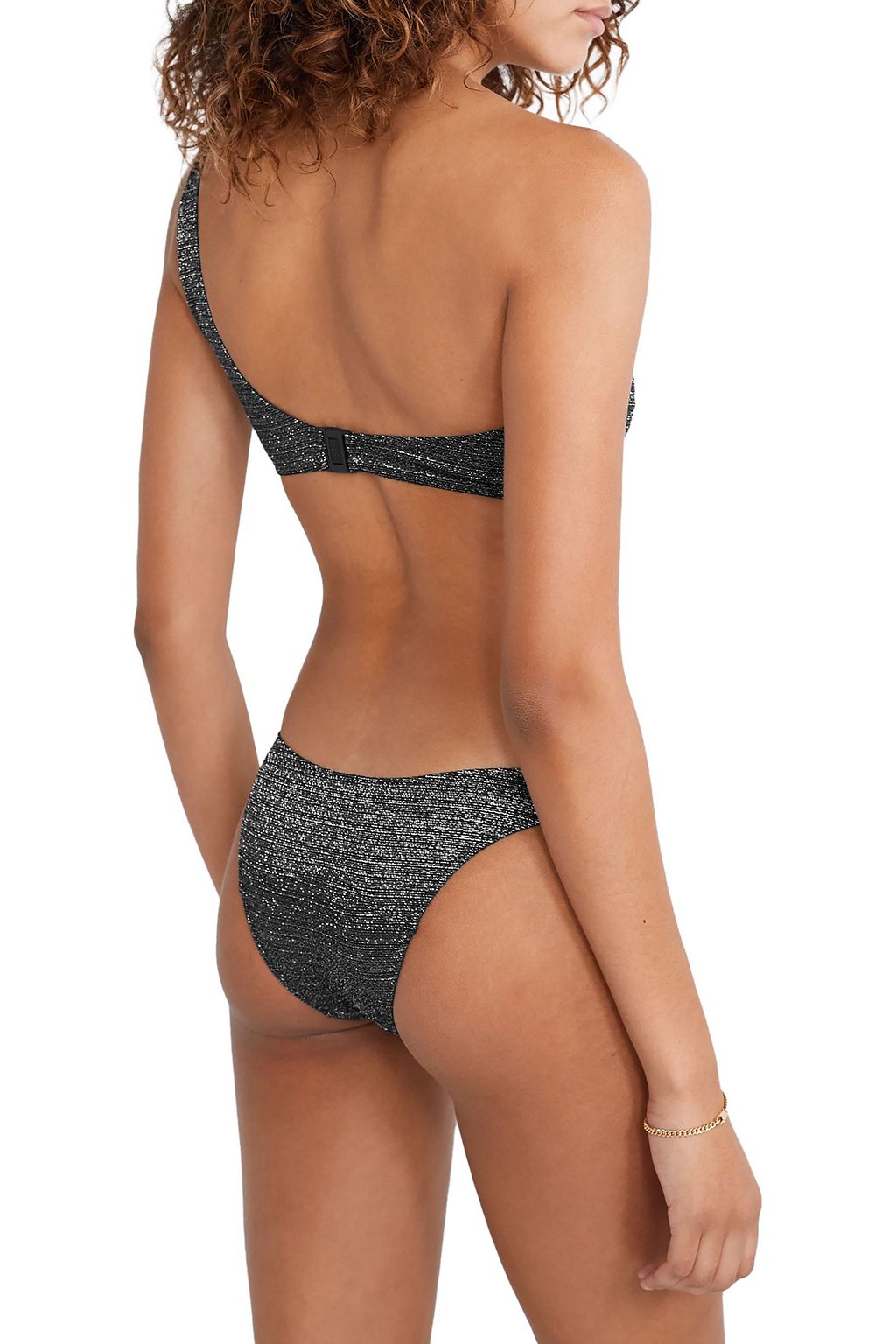 LISA MARIE FERNANDEZ Arden one-shoulder metallic bikini
