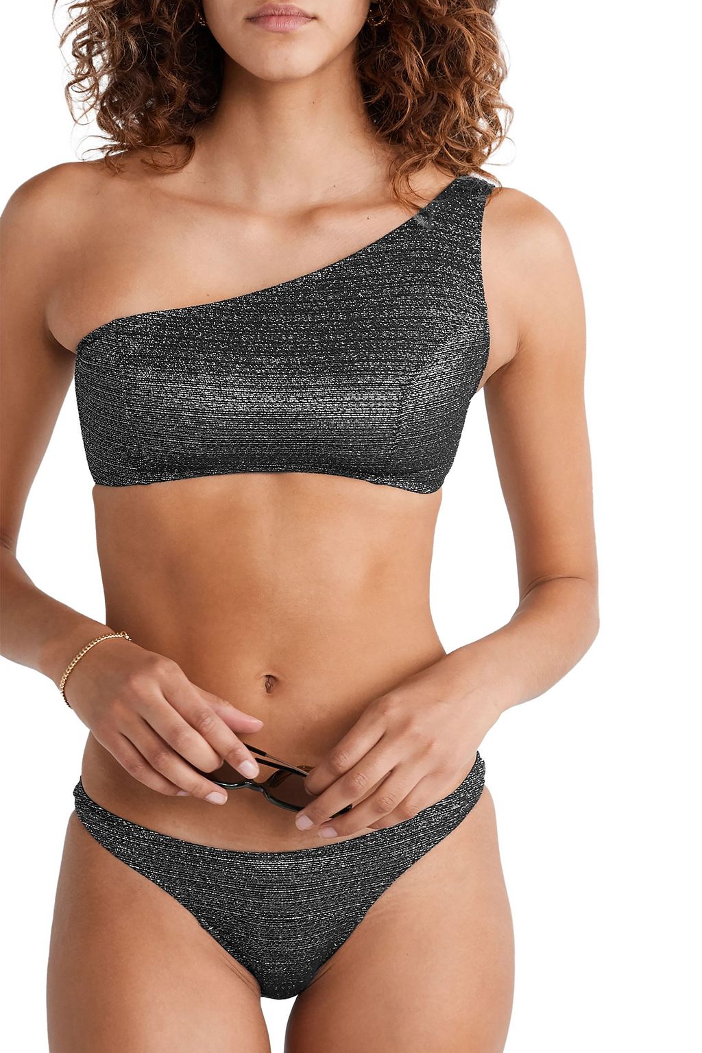 LISA MARIE FERNANDEZ Arden one-shoulder metallic bikini
