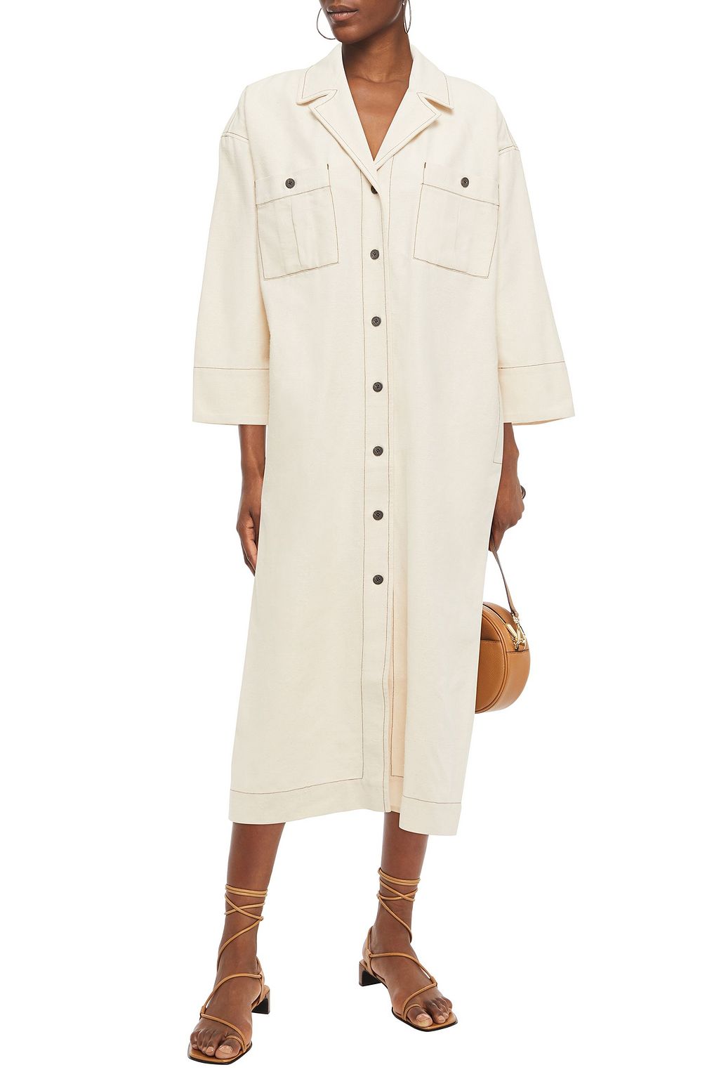 MARA HOFFMAN Sylvie cotton-canvas midi shirt dress