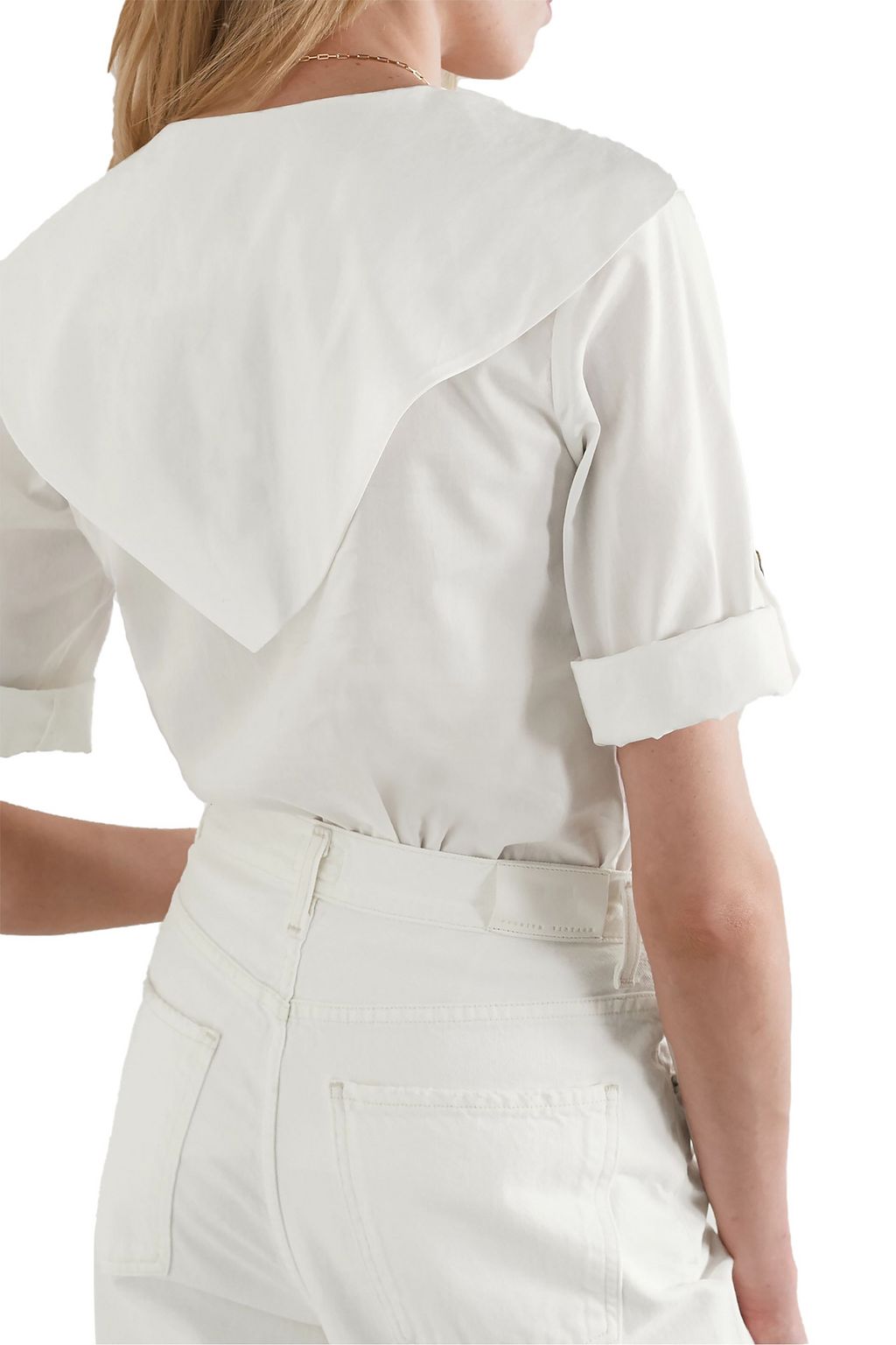 MARYSIA Sailor tie-neck cotton and Lyocell-blend top