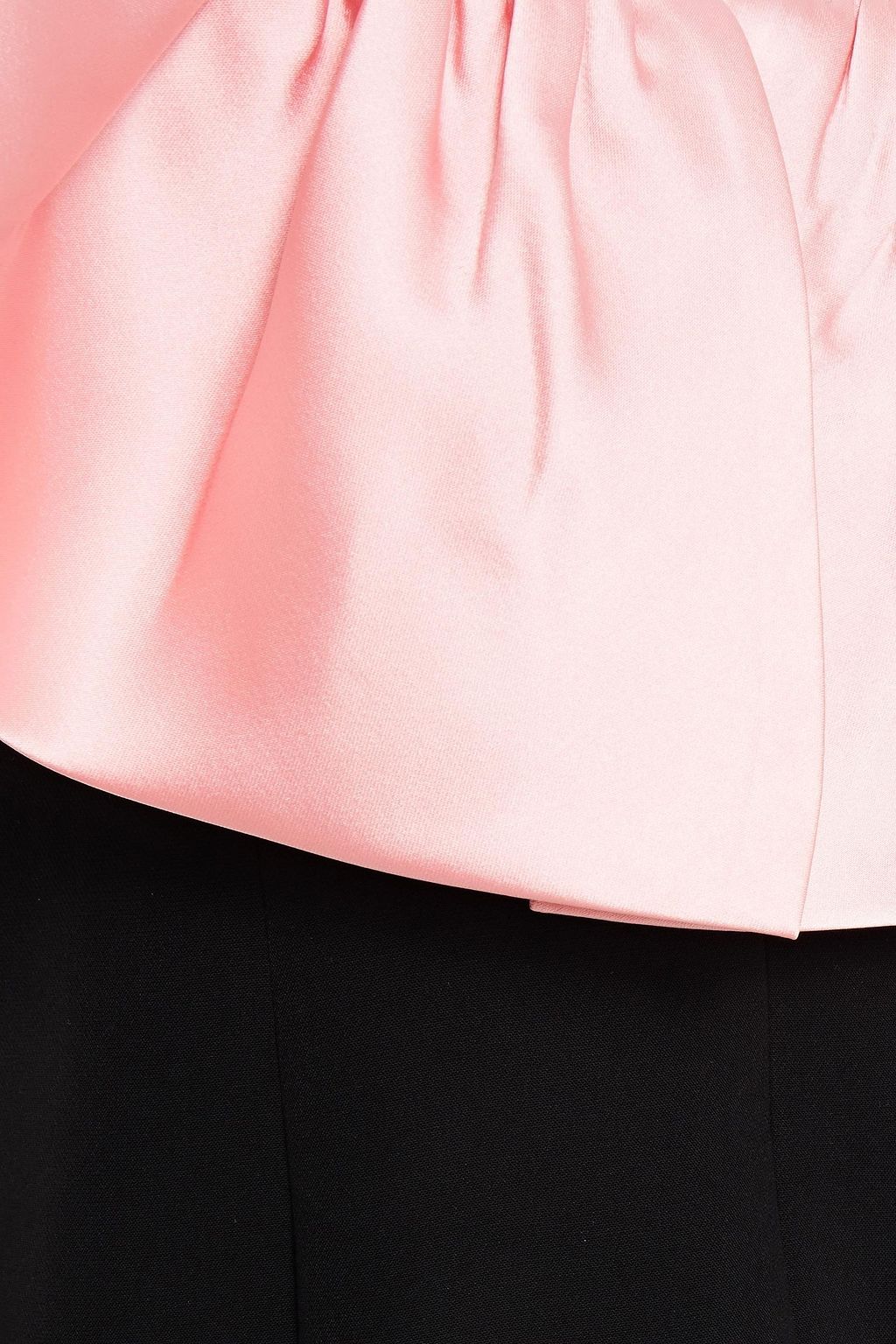 RONNY KOBO One-shoulder satin-trimmed crepe midi dress
