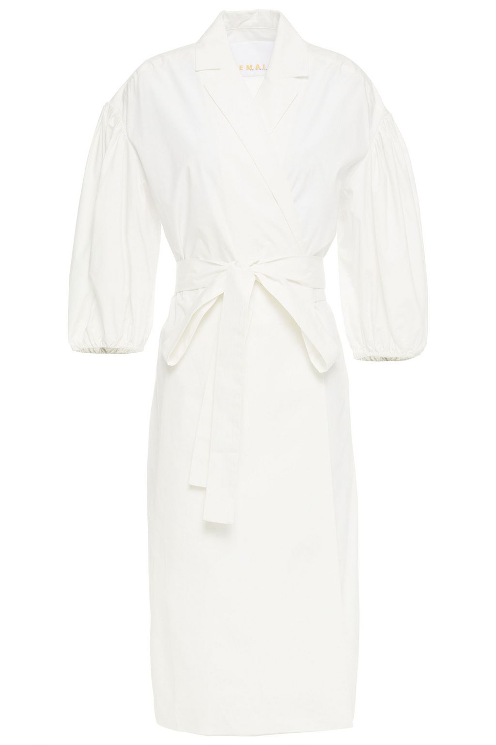 midi white wrap dress