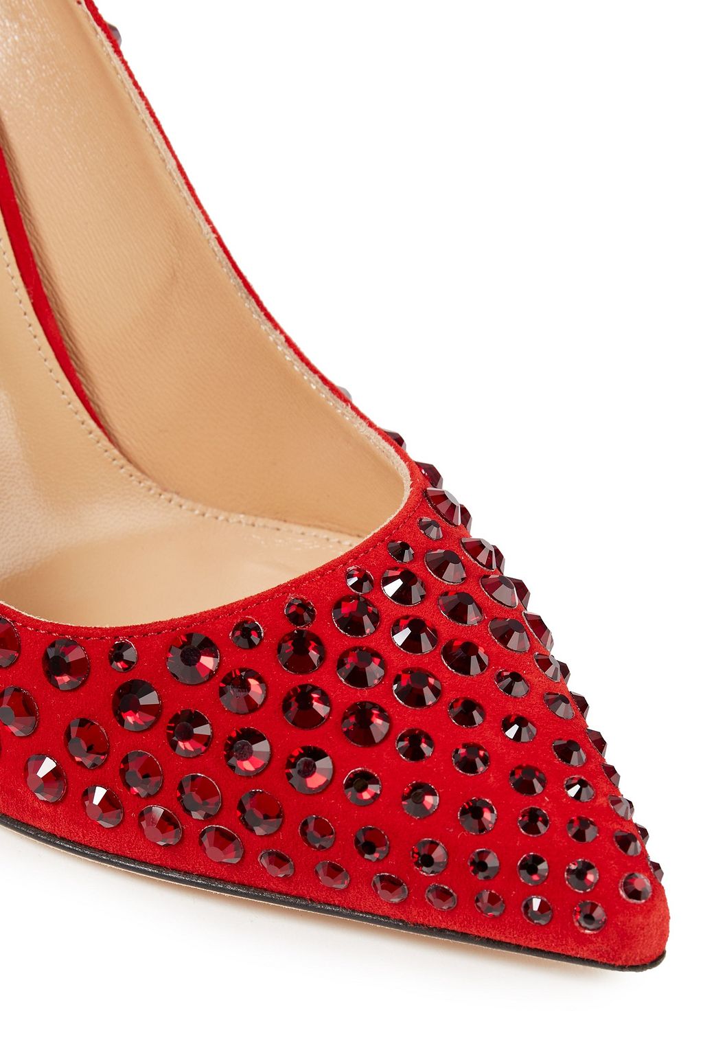 SERGIO ROSSI Crystal-embellished suede pumps