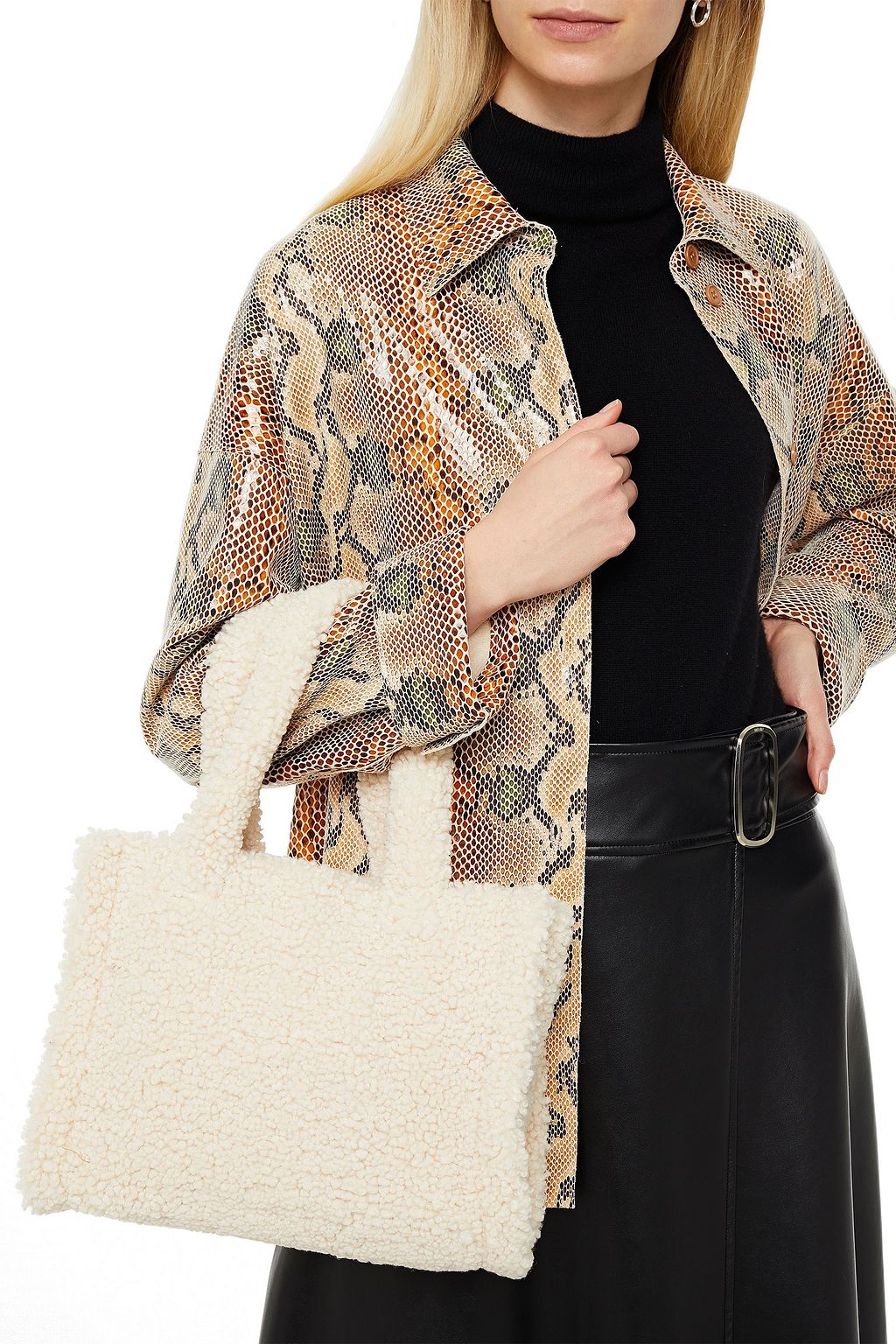 STAND STUDIO Lola faux shearling tote