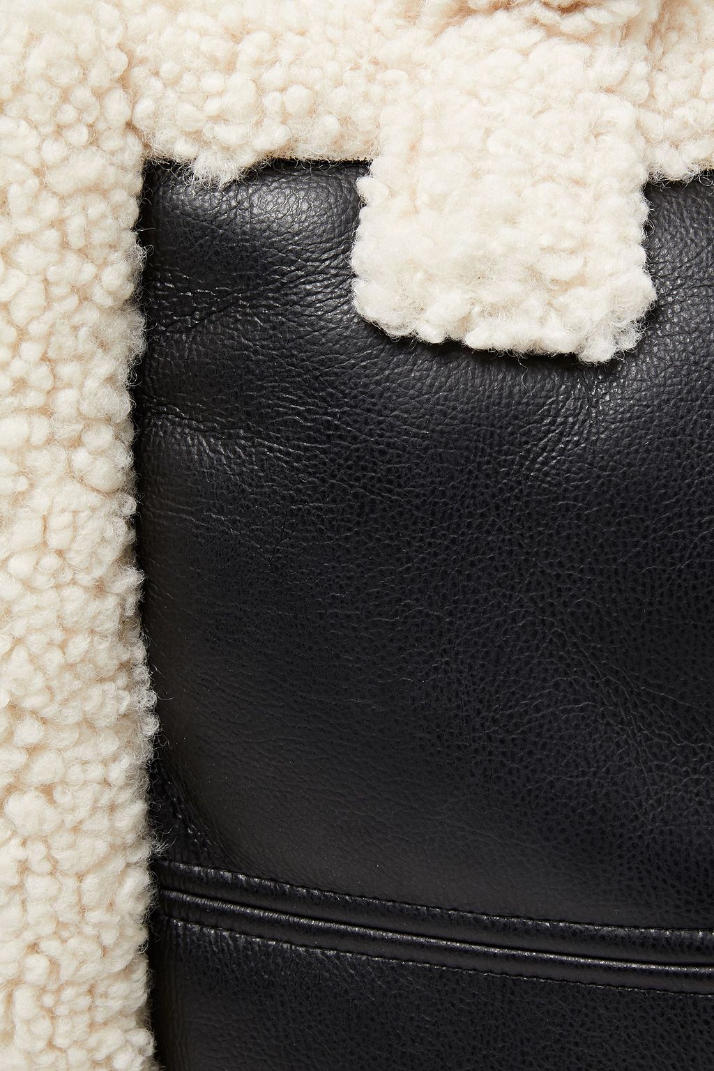 STAND STUDIO Lolita two-tone faux shearling and leather tote