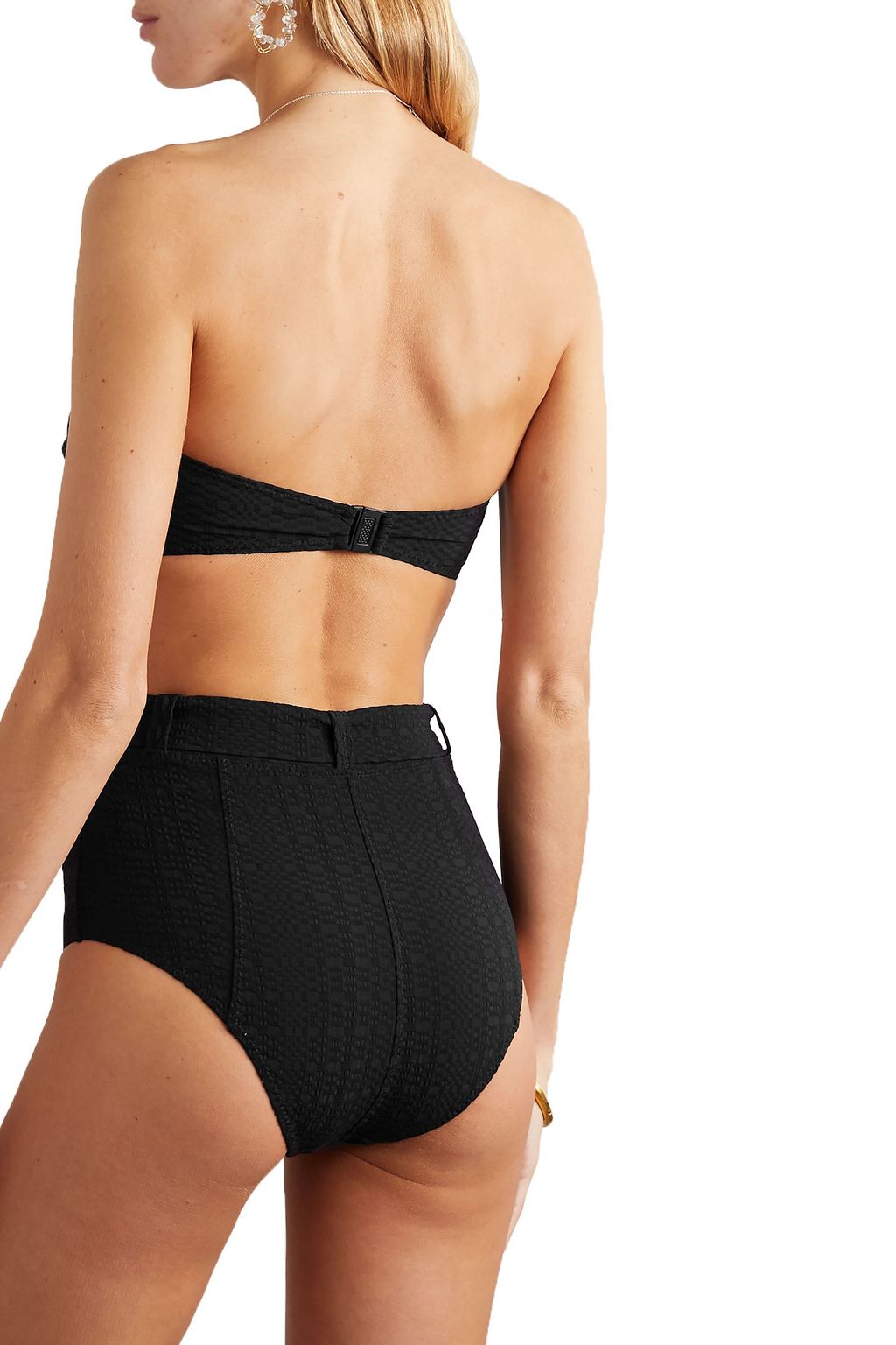 LISA MARIE FERNANDEZ Embellished belted seersucker bikini