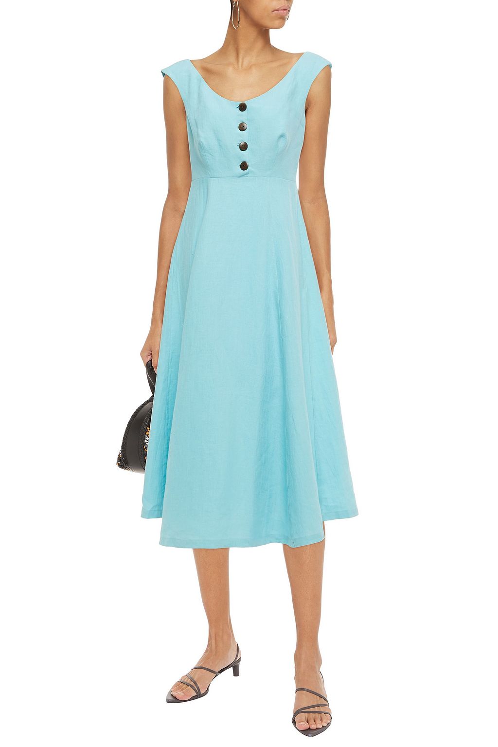 MARA HOFFMAN Flared organic linen midi dress