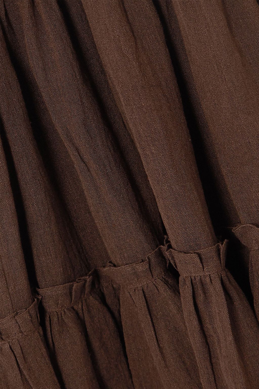 LISA MARIE FERNANDEZ Ruffled linen-gauze midi skirt