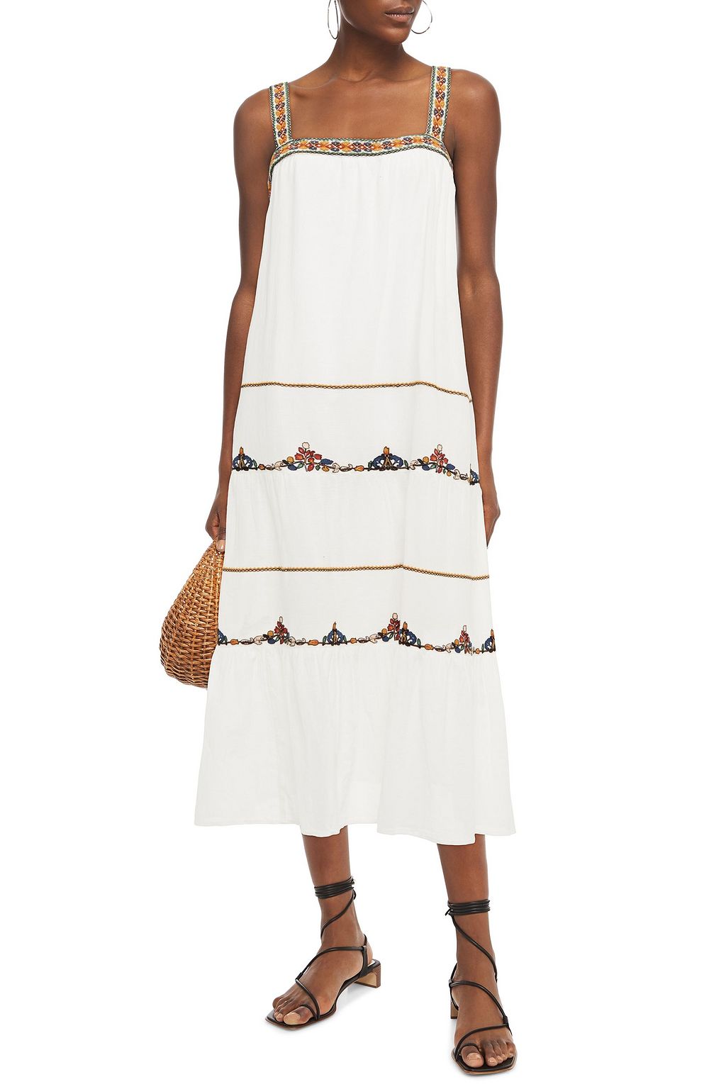 VELVET BY GRAHAM & SPENCER Winifred tiered cotton midi dress