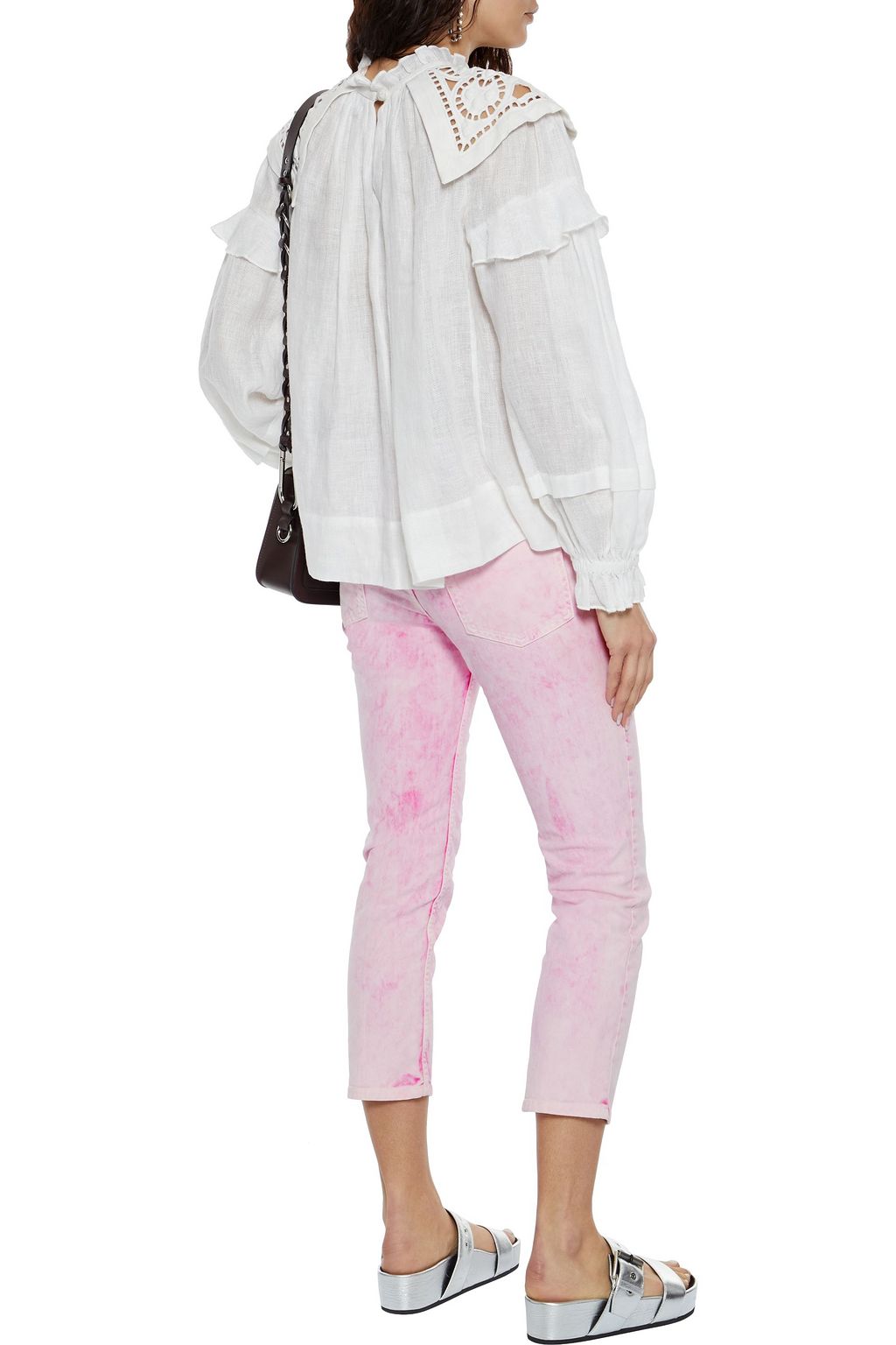 ISABEL MARANT Rupster cropped lace-up mid-rise slim-leg jeans