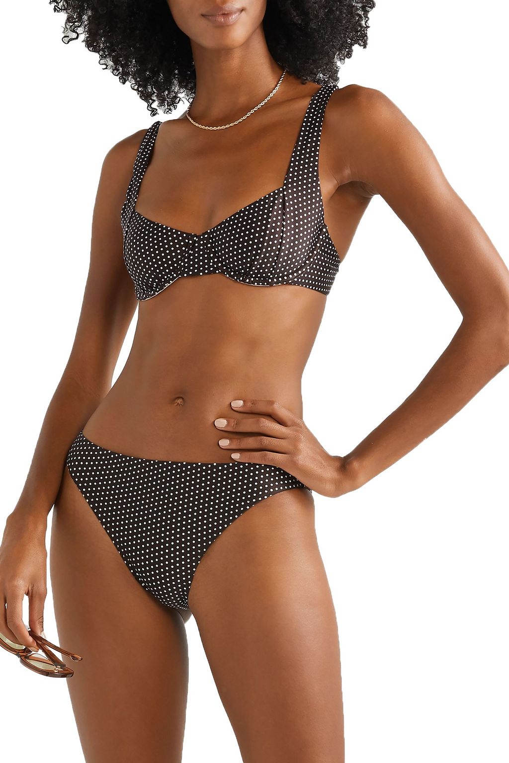 PEONY SWIMWEAR Polka-dot underwired bikini top