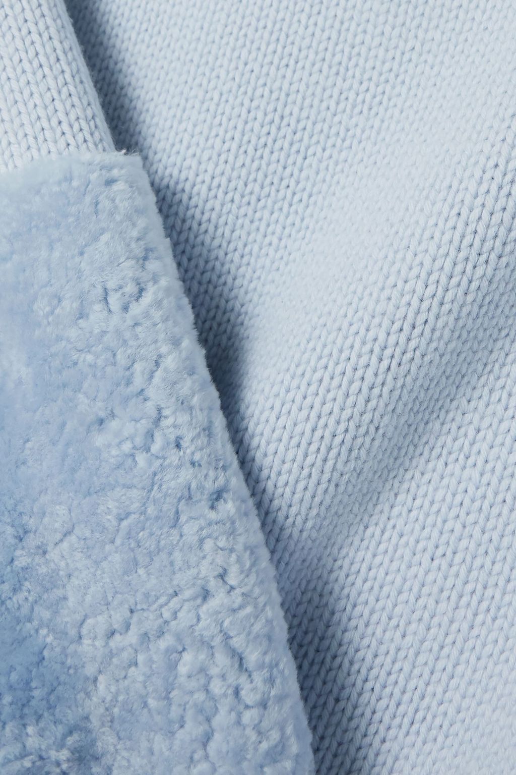 LAPOINTE Shearling-trimmed merino wool and cashmere-blend sweater