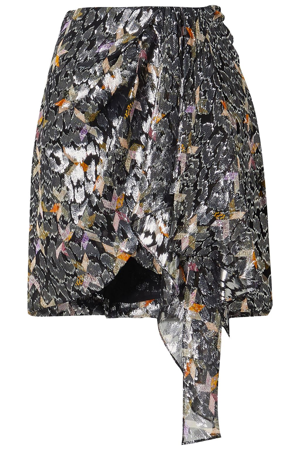 ISABEL MARANT Ixora draped fil coupè silk and Lurex-blend mini skirt ...