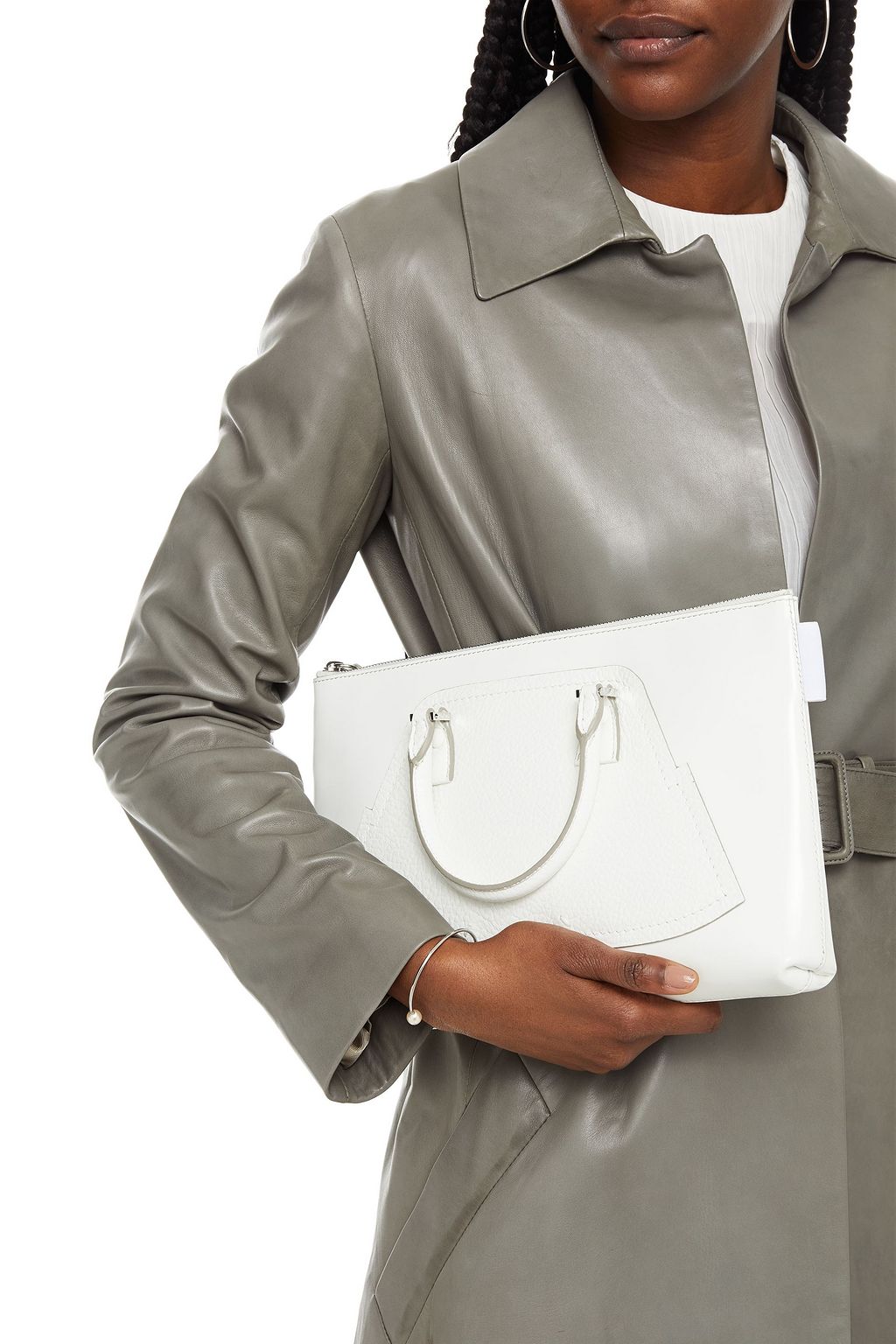 MAISON MARGIELA Paneled smooth and pebbled-leather pouch