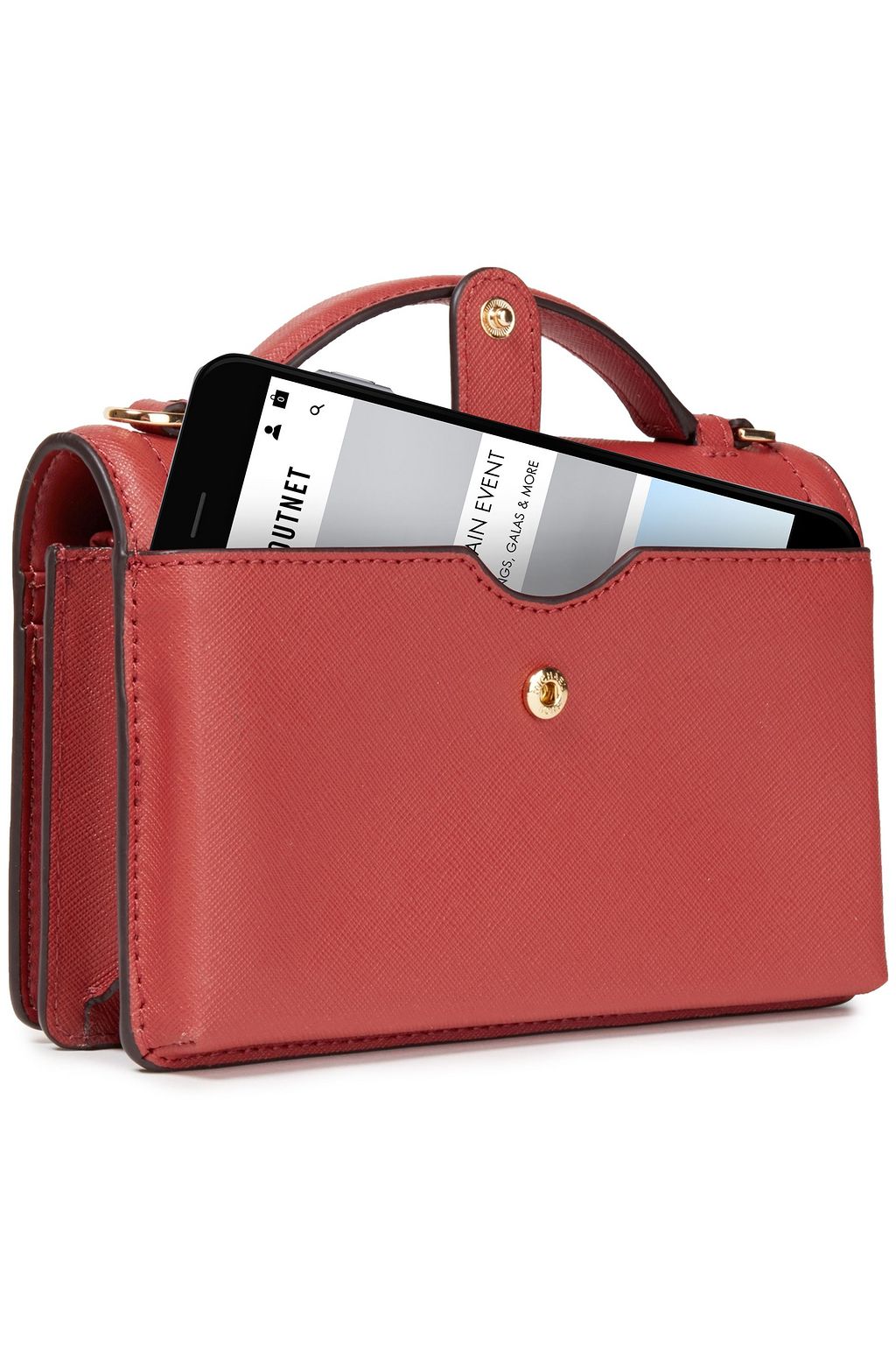 MICHAEL MICHAEL KORS Textured-leather phone bag