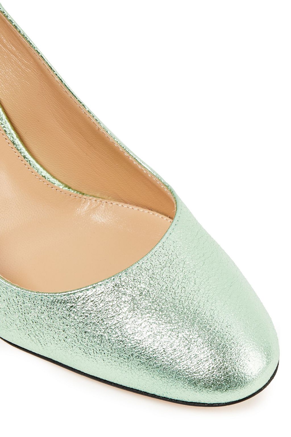 SERGIO ROSSI Metallic textured-leather pumps