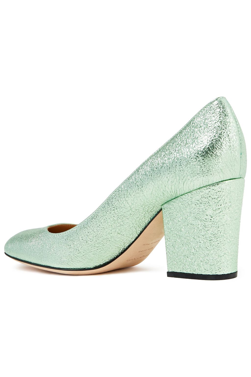 SERGIO ROSSI Metallic textured-leather pumps