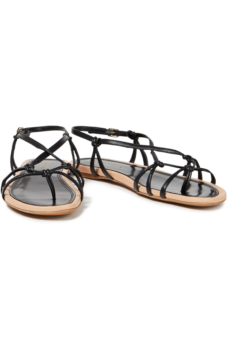 Zimmermann Knotted Leather Slingback Sandals In Black