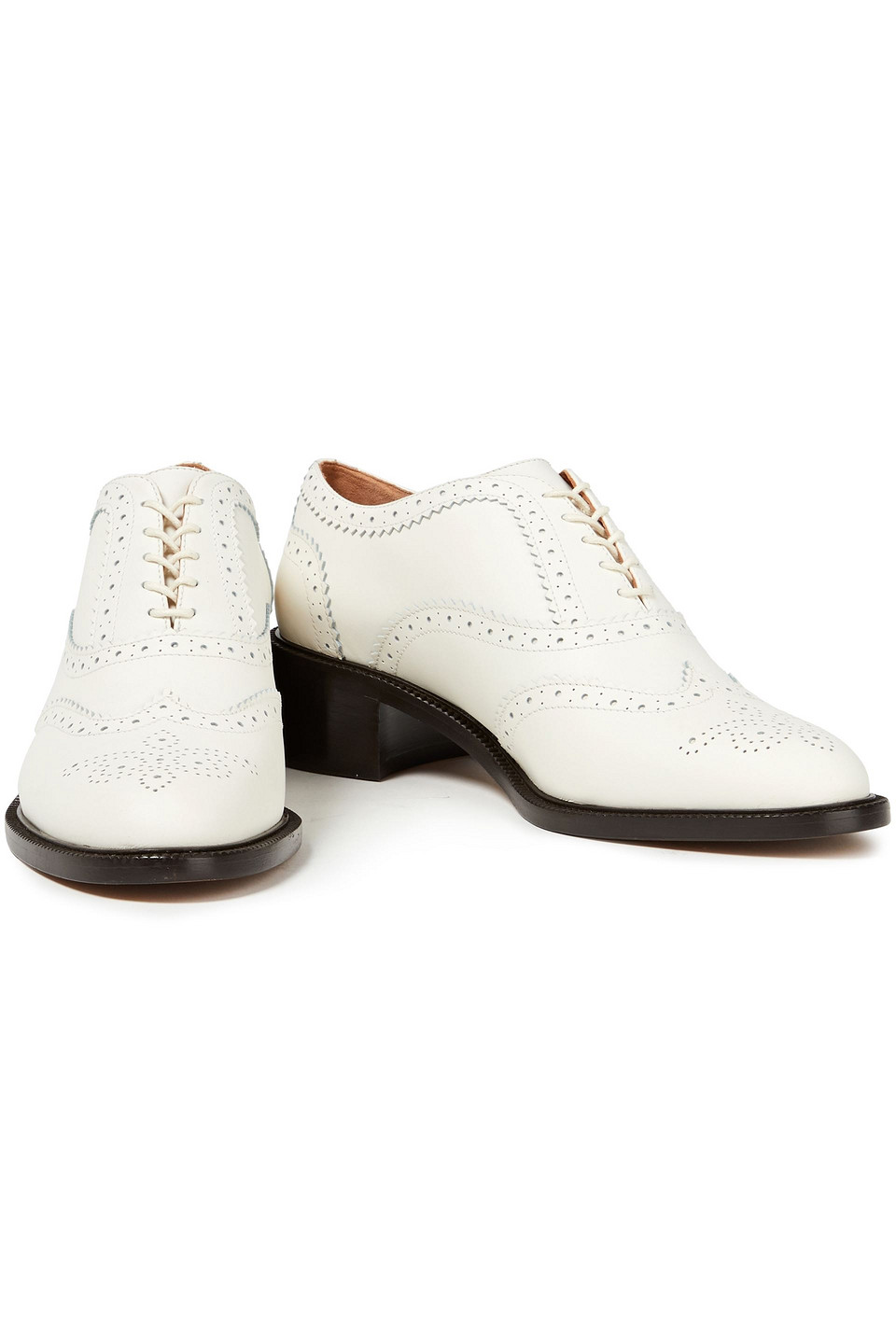 Zimmermann Perforated Leather Brogues In White